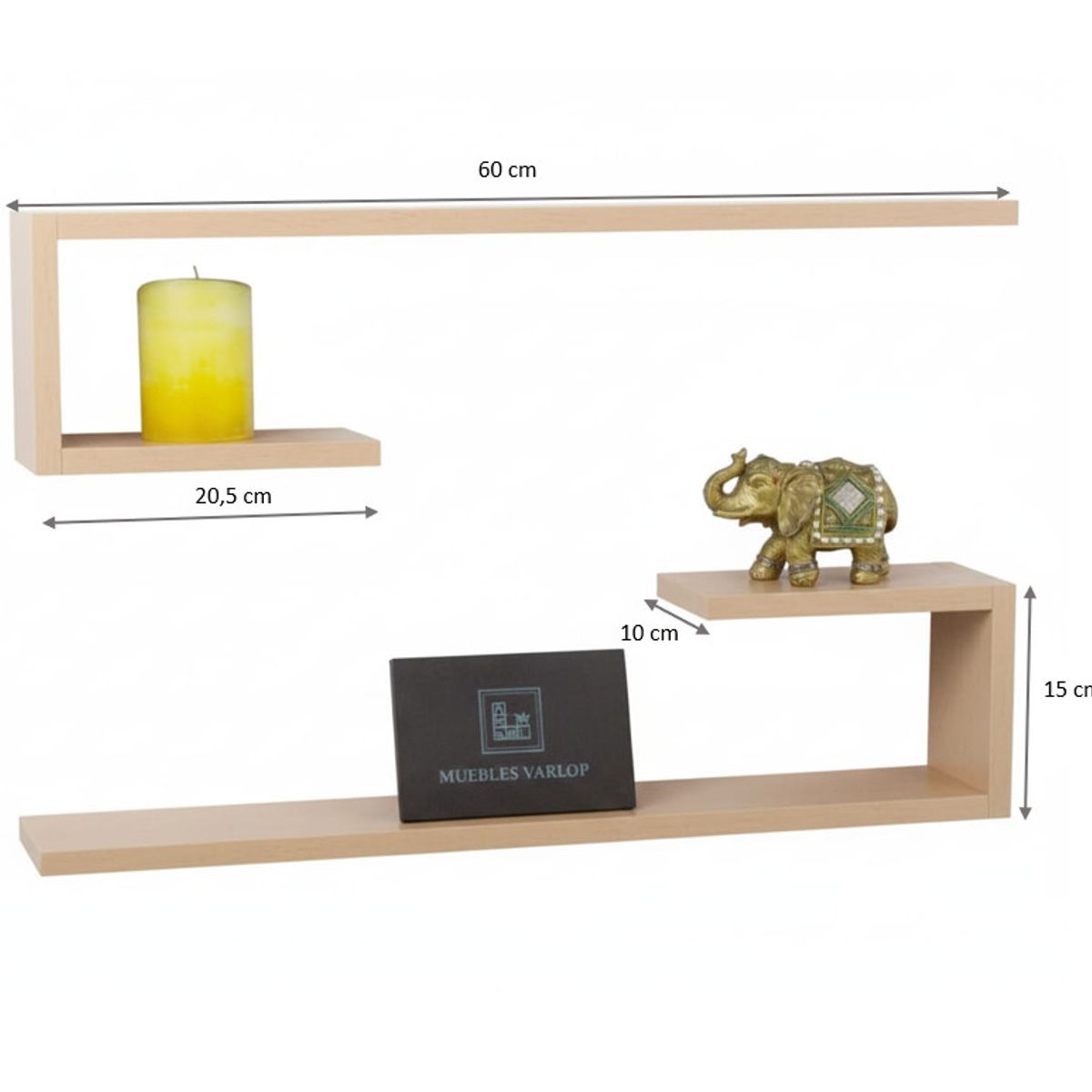 GENERICO - Repisas Flotantes Tipo C Arena Set X 2 Un Decoracion Moderna_.