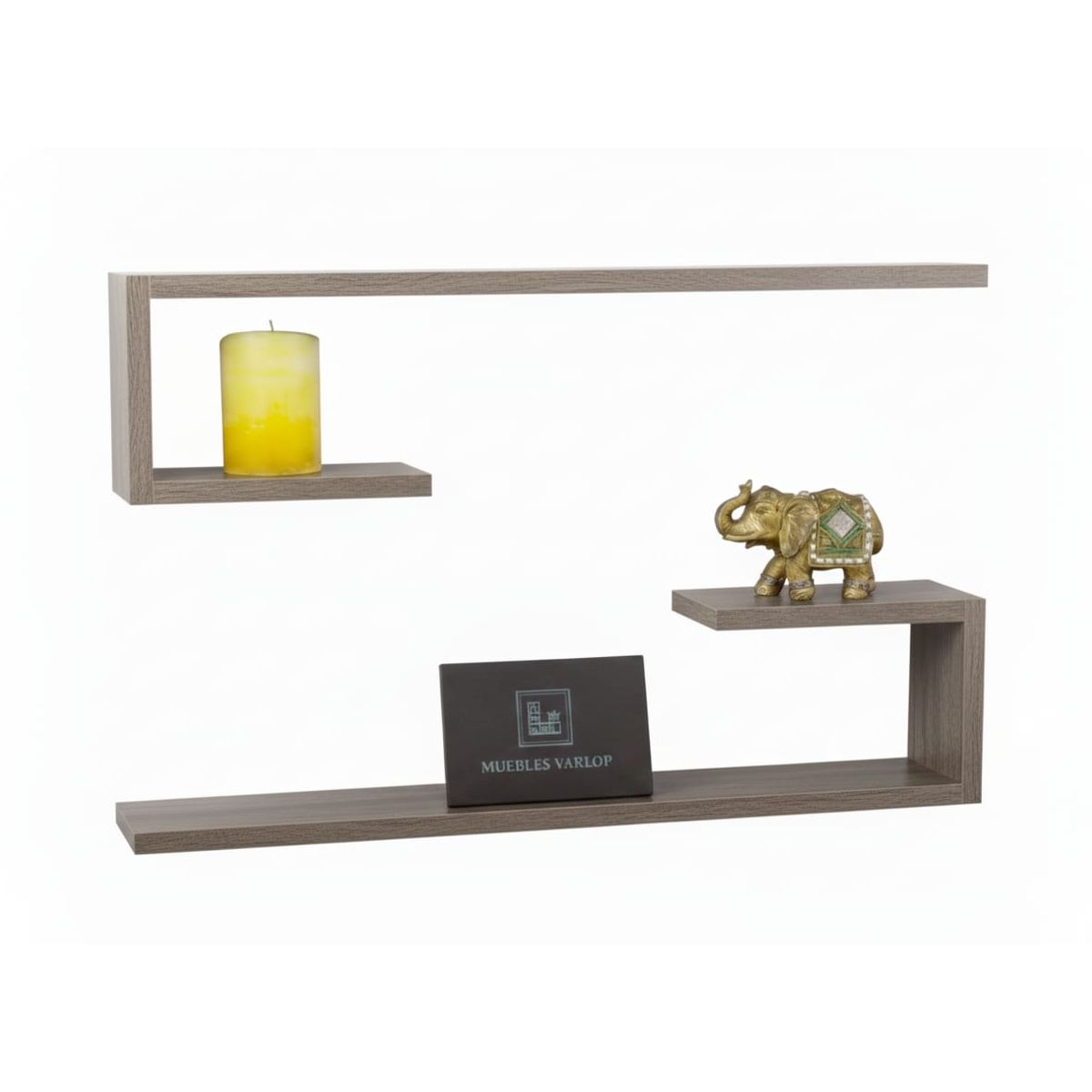 GENERICO - Repisas Flotantes Tipo C Tambo Set X 2 Un Decoracion Moderna