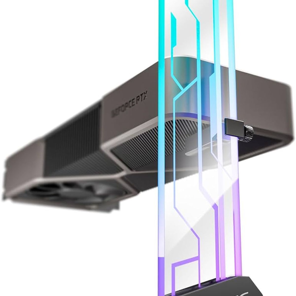 GENERICO - Soporte Para GPU ANTEC HOLDER ARGB En Vidrio Templado Con Estabilidad Avanzada