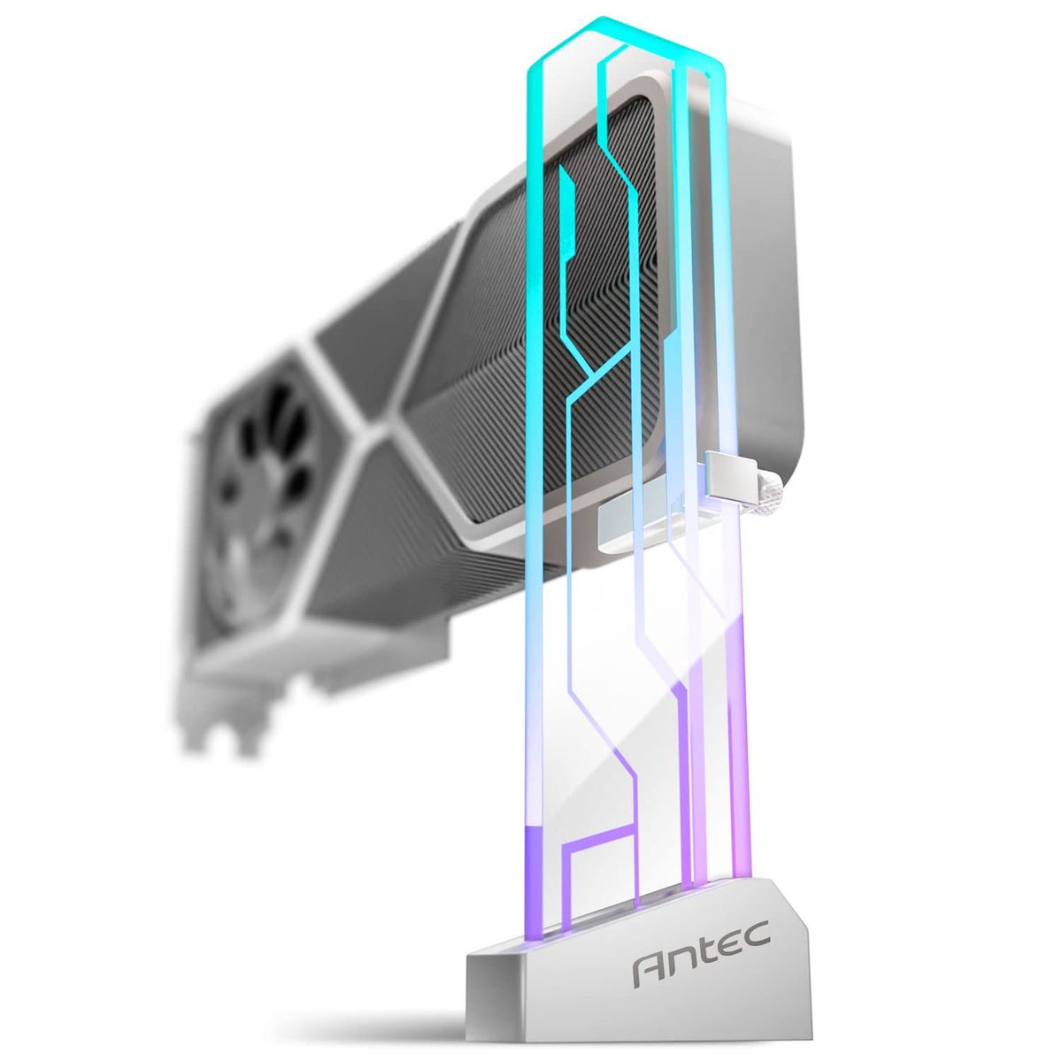 GENERICO - Soporte Para GPU ANTEC HOLDER ARGB En Vidrio Templado Con Estabilidad Avanzada