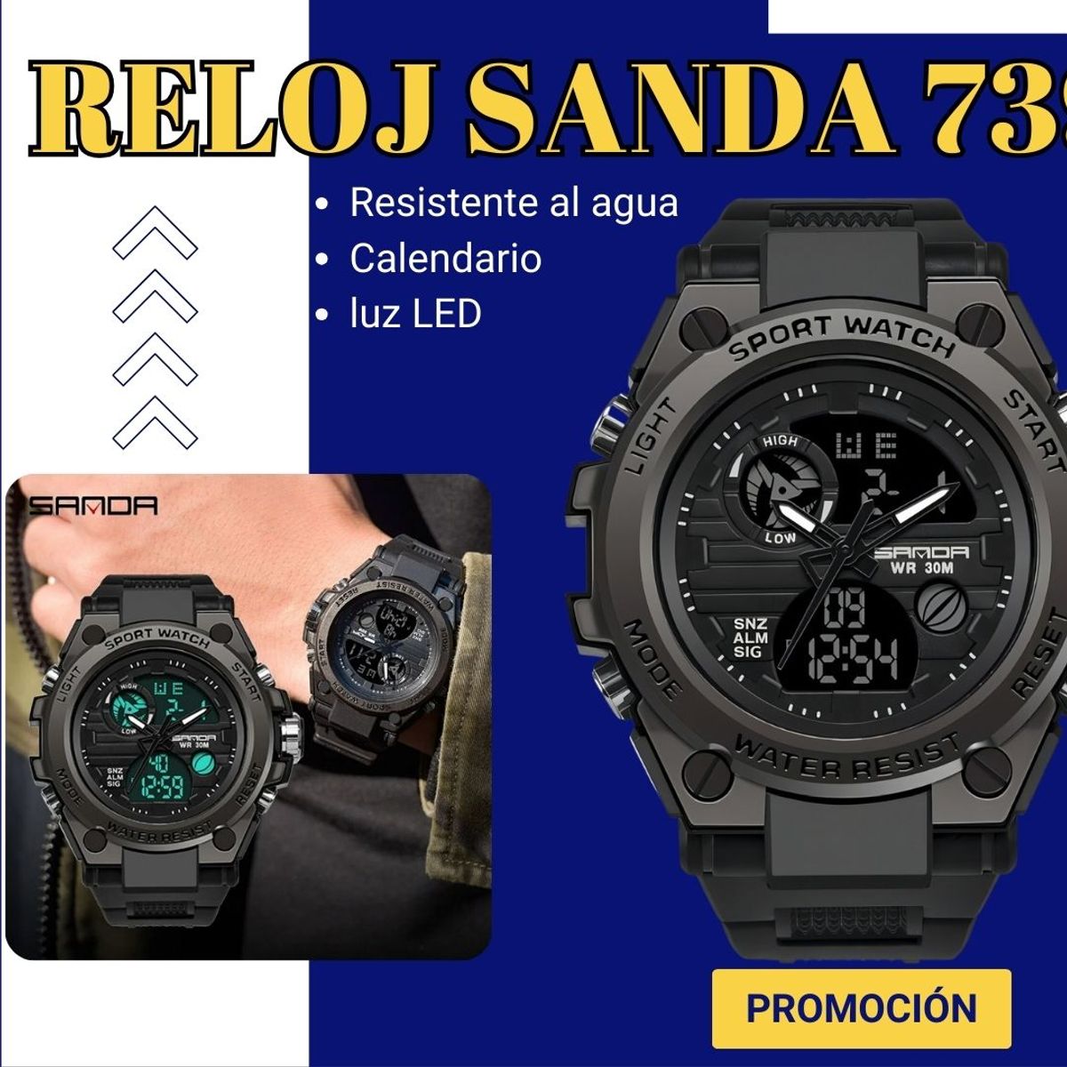 SANDA - Reloj Multifunción Sanda 739 El Compañero Perfecto para tu Rutina