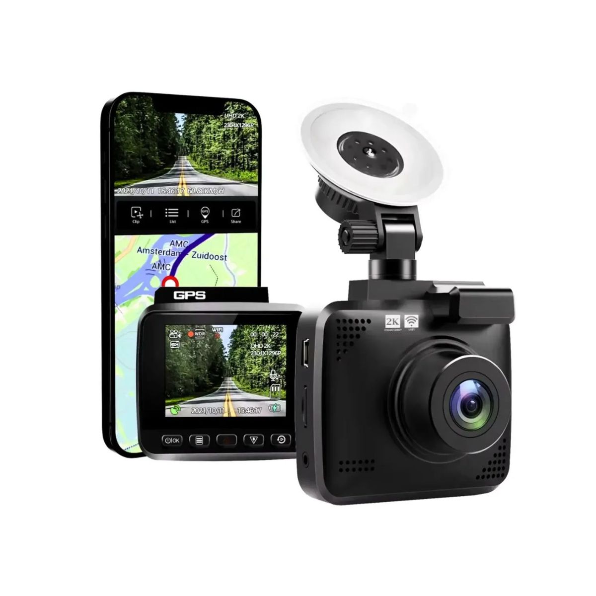 GENERICO - Camara Digital Carro 2k Gps Huge