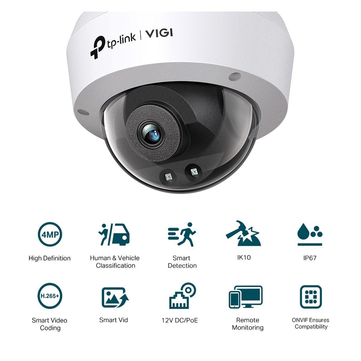 TP LINK - Cámara De Seguridad IP Tp-link Vigi C240I Domo Con IR 4MP