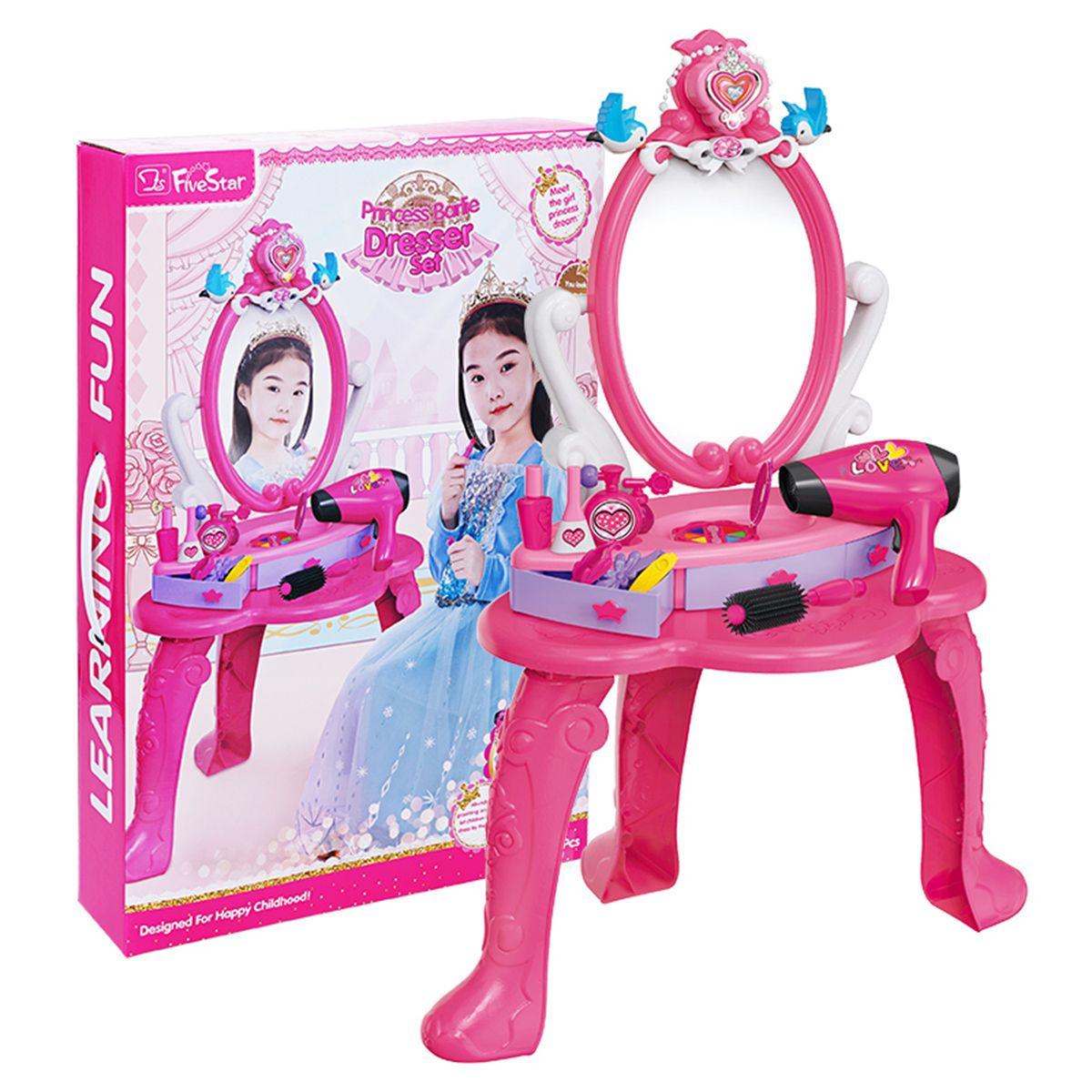 GENERICO - Tocador Infantil Princesas Accesorios Belleza Juego De Rol