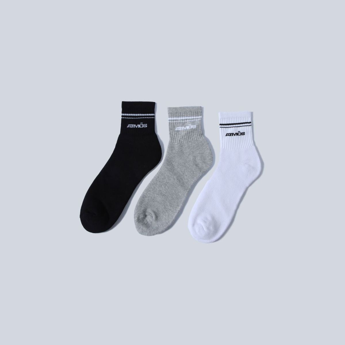 ATMOS - Pack X3 Medias Caña Media En Algodón  Para Hombre Surtido Atmos