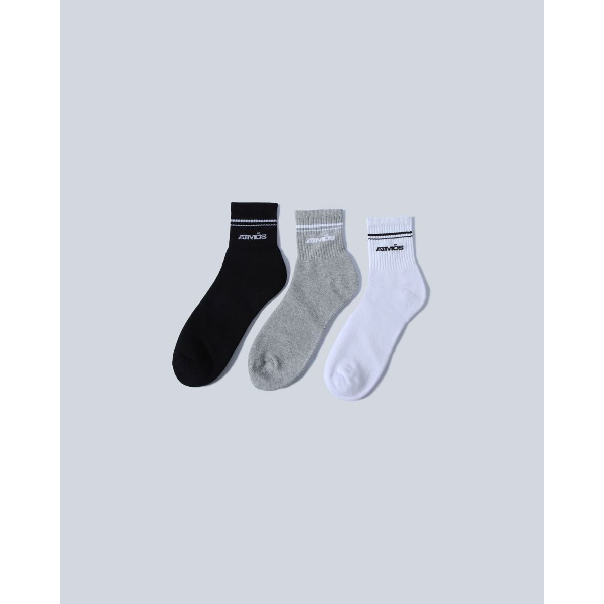 ATMOS - Pack X3 Medias Caña Media En Algodón  Para Hombre Surtido Atmos