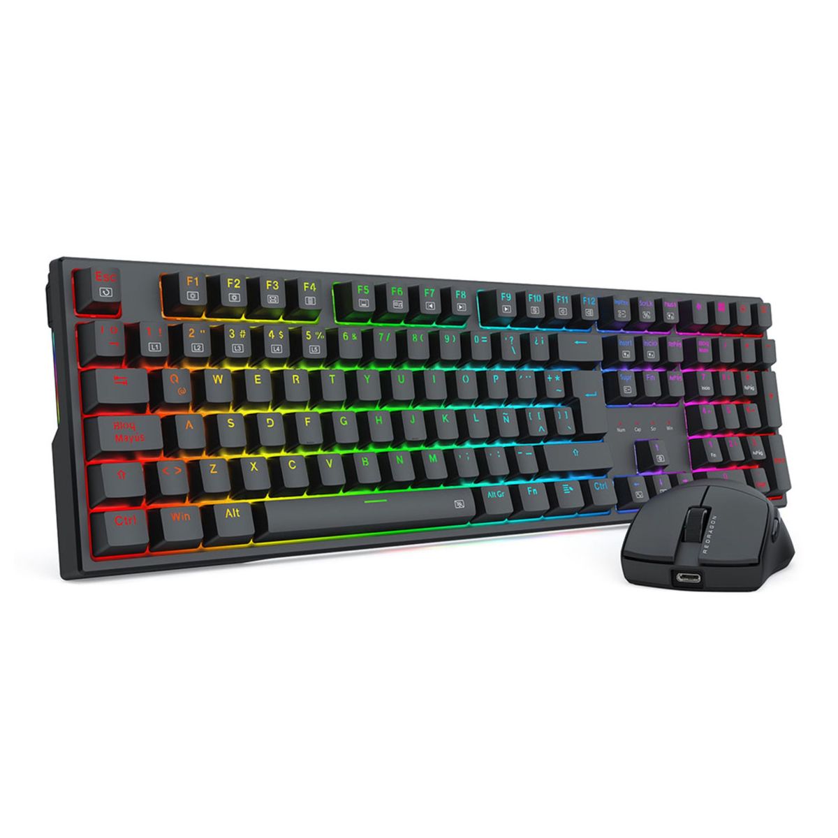 REDRAGON - COMBO REDRAGON CABLEADO 2 EN 1 S146 NEGRO TECLADO TRUNDLE K668 + MOUSE K1NG M724