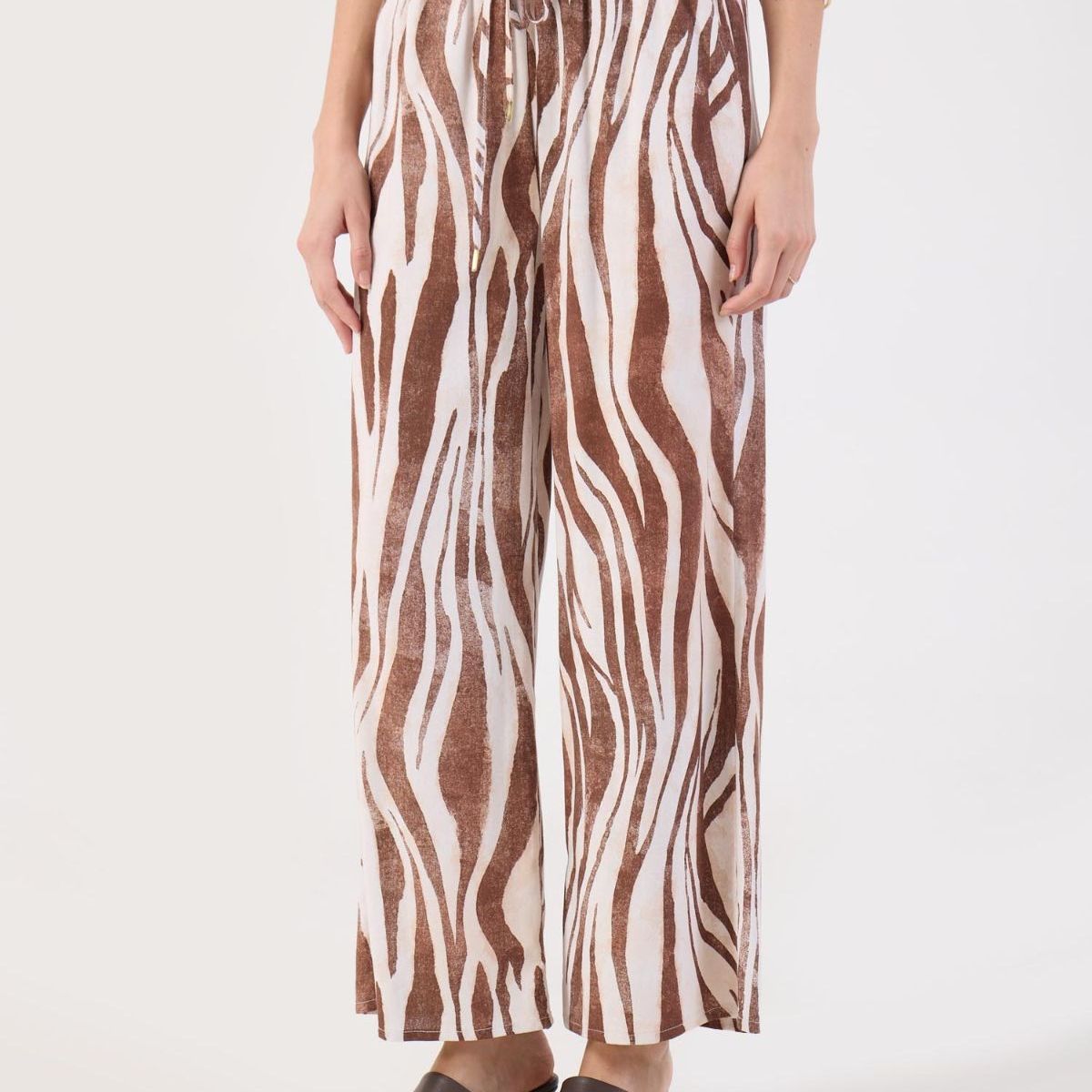 PATPRIMO - Pantalón Palazzo Estampado  Para Mujer Café Patprimo