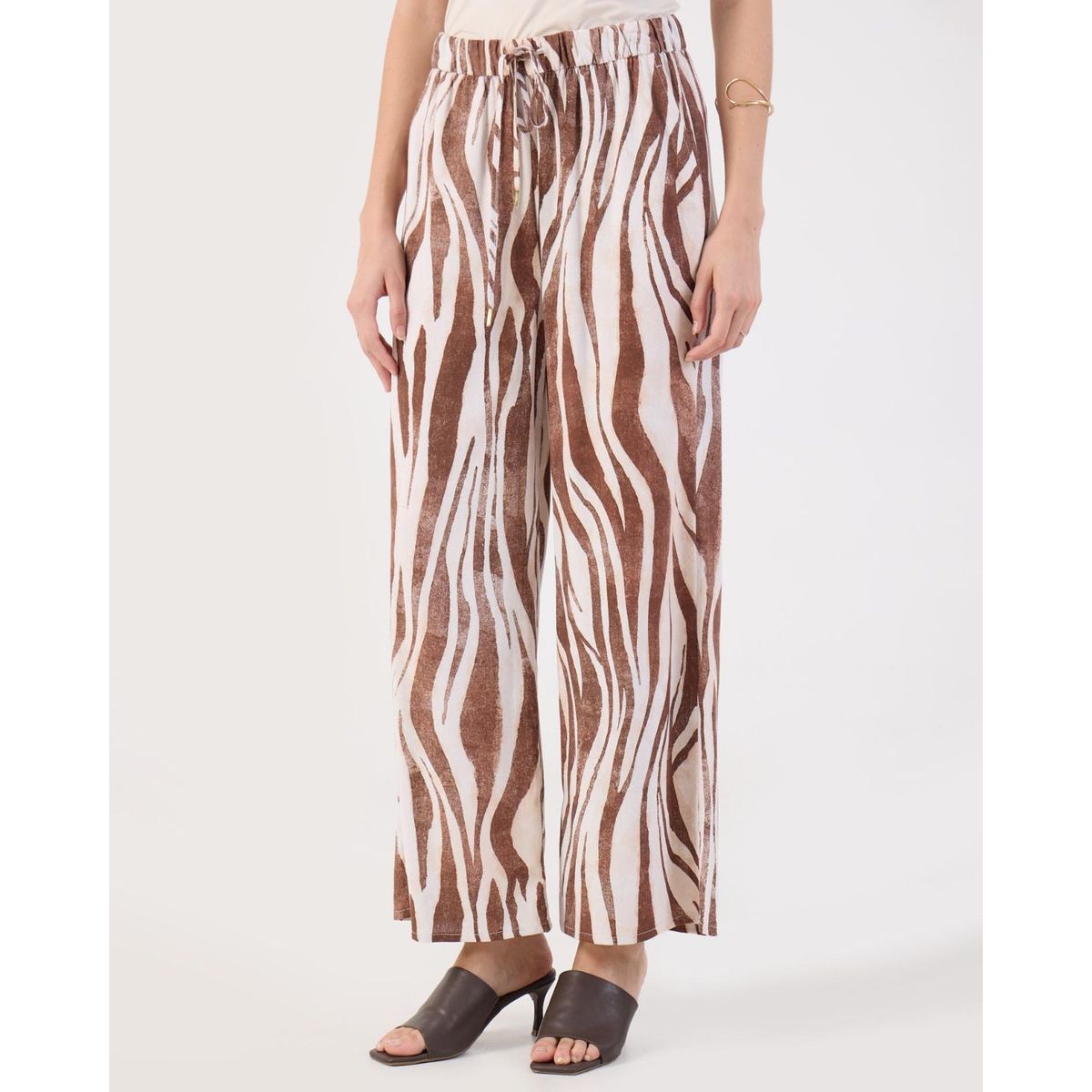 PATPRIMO - Pantalón Palazzo Estampado  Para Mujer Café Patprimo