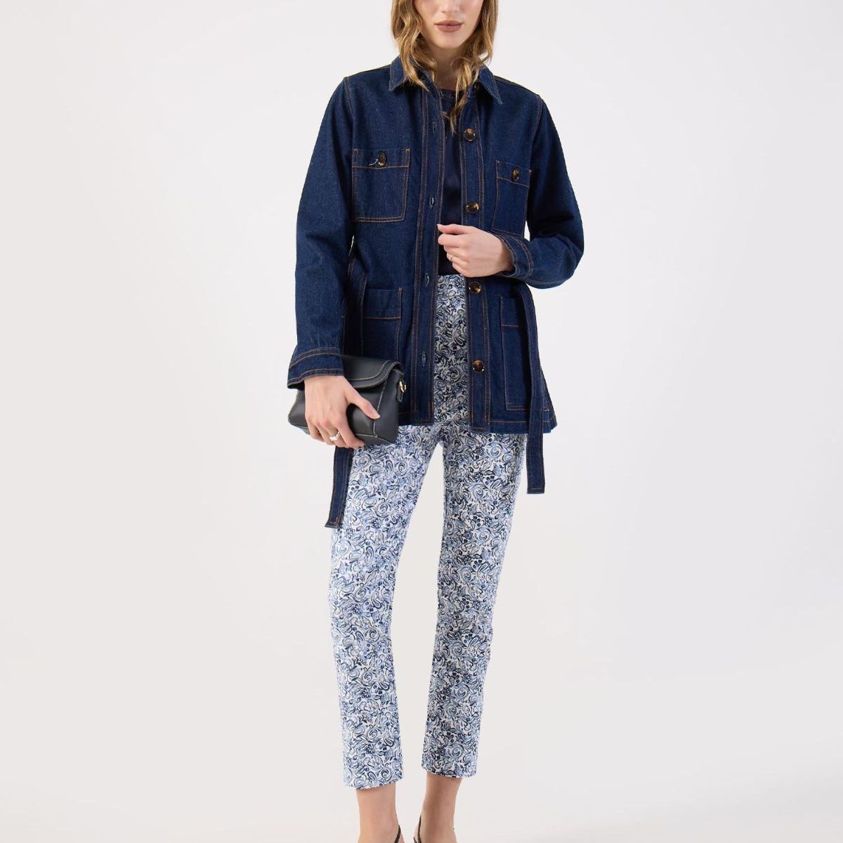 PATPRIMO - Pantalón  Para Mujer Capri Color Azul Marca Patprimo #30072103