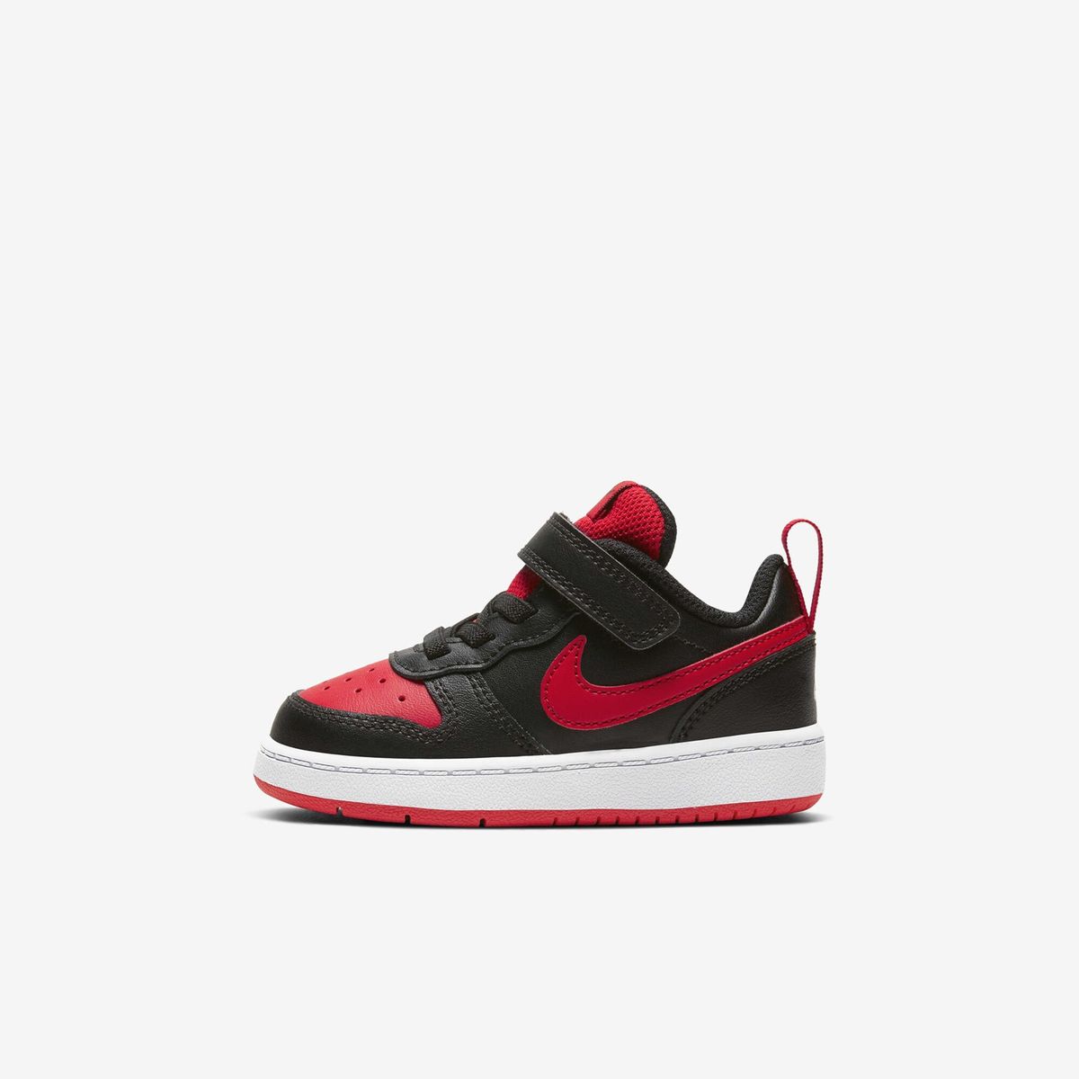 NIKE - Tenis Nike Bebé Court Borough Low 2 RB BQ5453-007 Negro Rojo