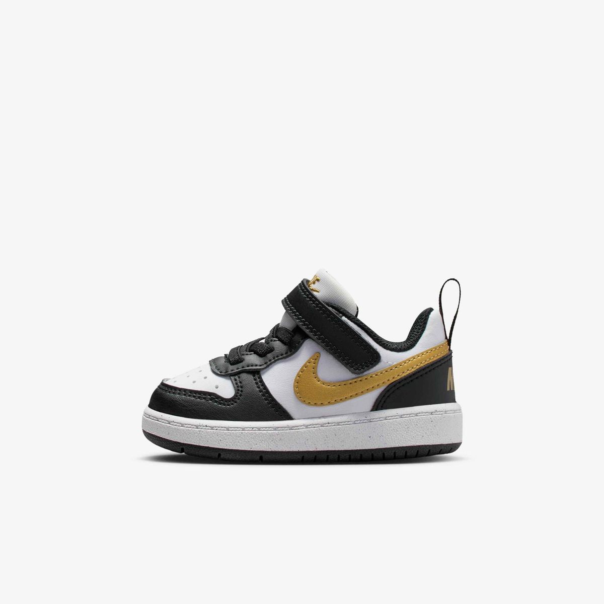 NIKE - Tenis Nike Bebe Court Borough Low Recraft DV5458-008 Negro Dorado