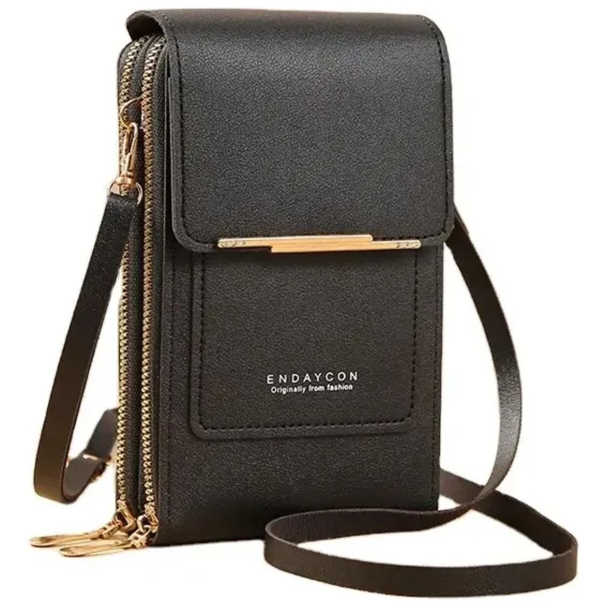 GENERICO - Bolso Billetera Porta Celular Manos Libres Cartera NEGRO