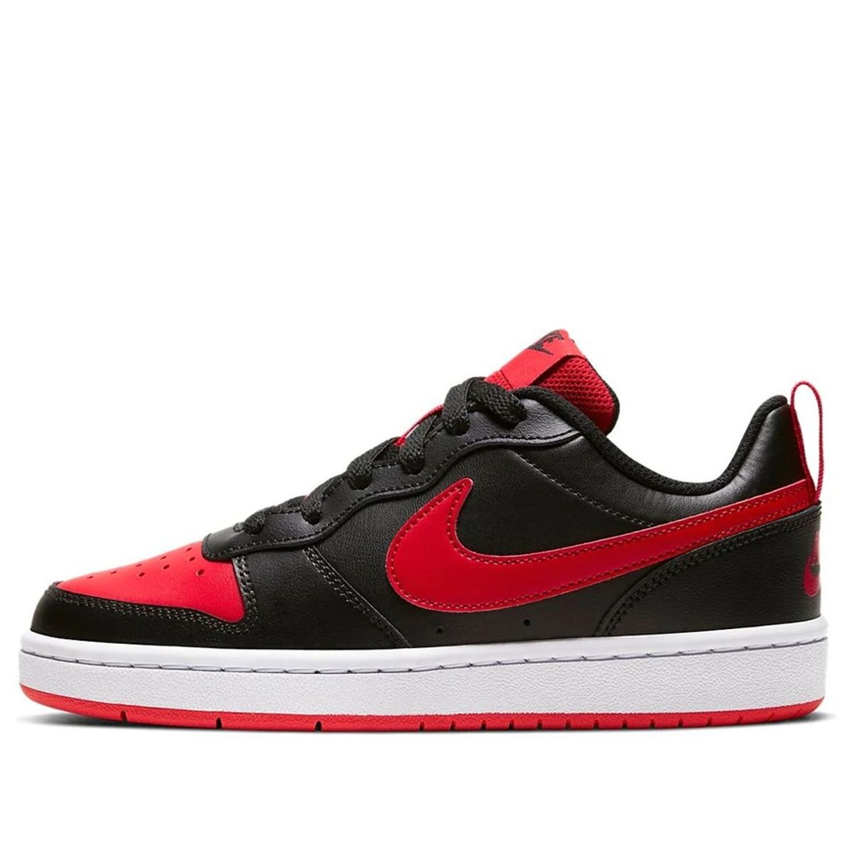 NIKE - Tenis Nike Niño Court Borough Low 2 RB BQ5448-007 Negro Rojo