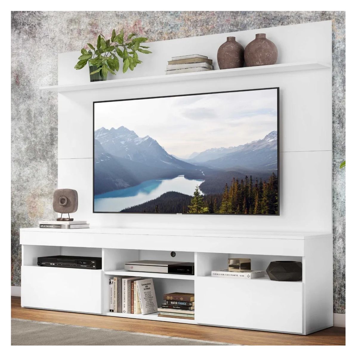 GENERICO - Centro De Entretenimiento Con Panel Madrid De 65¨ Color Bl