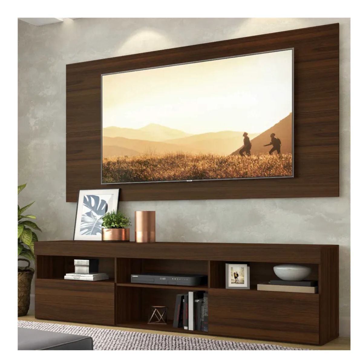 GENERICO - Rack Con Panel California Para Tv Hasta De 65 Pulgadas Madera
