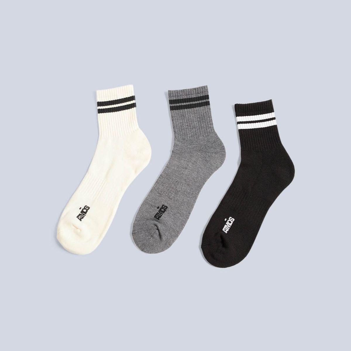 ATMOS - Pack X3 Medias Caña Media En Algodón X3 Para Hombre Crema Atmos