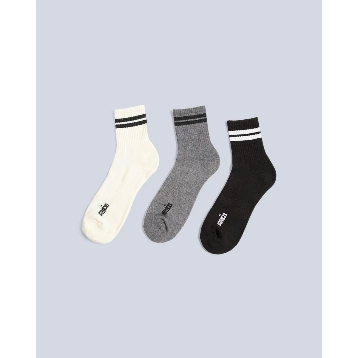 ATMOS - Pack X3 Medias Caña Media En Algodón X3 Para Hombre Crema Atmos