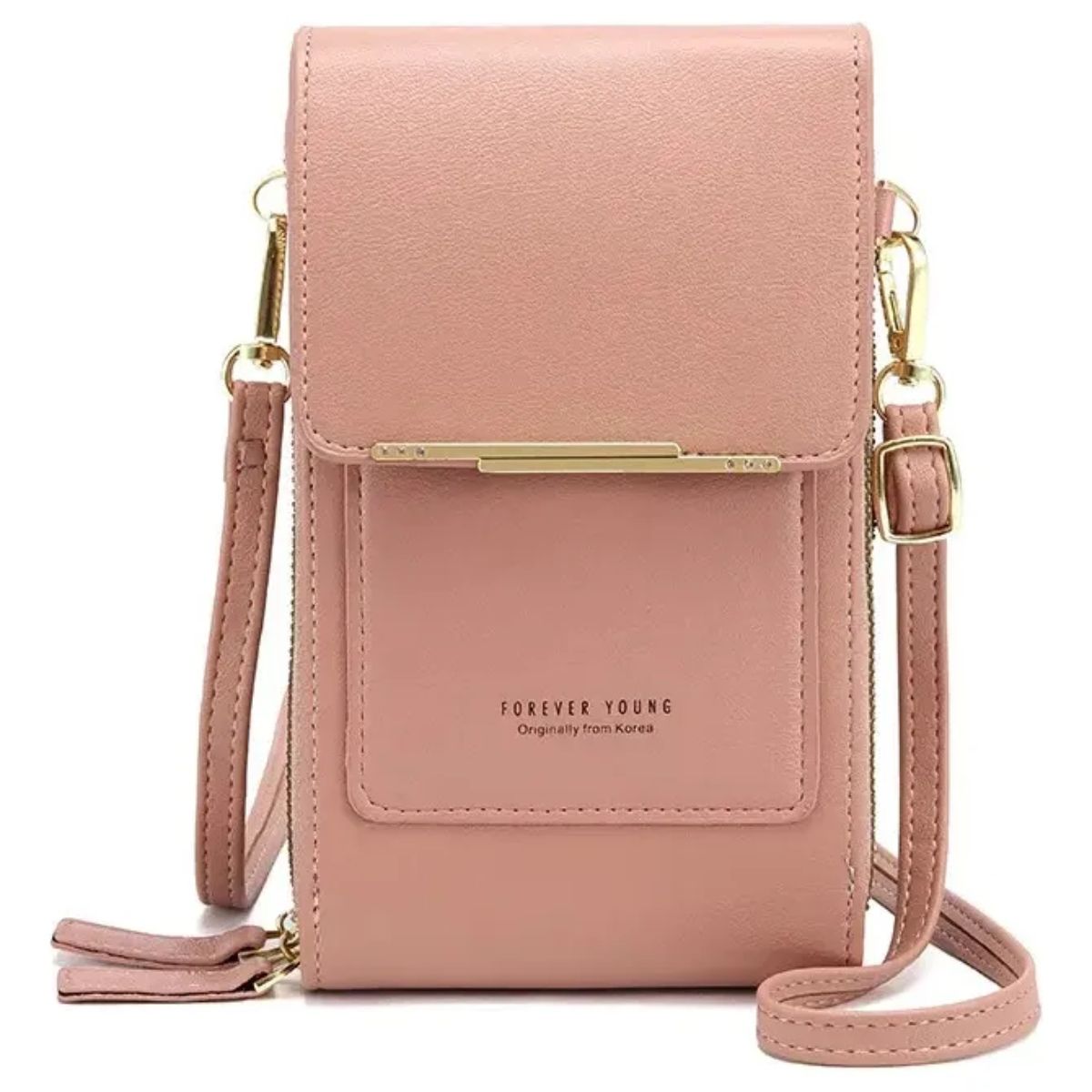 GENERICO - Bolso Billetera Porta Celular Manos Libres Cartera ROSADO