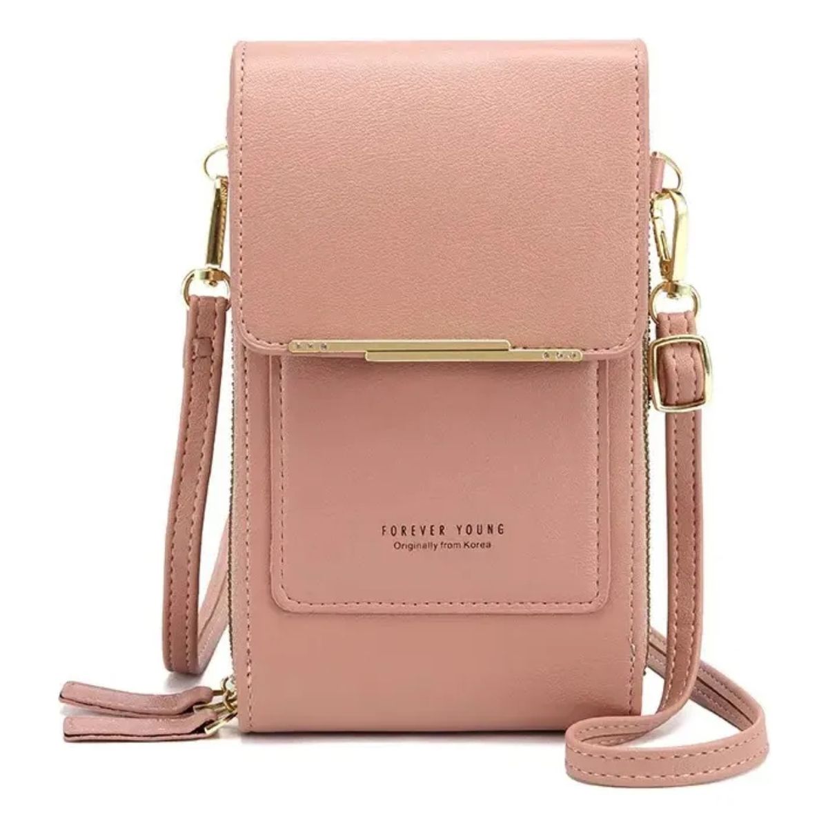 GENERICO - Bolso Billetera Porta Celular Manos Libres Cartera ROSADO