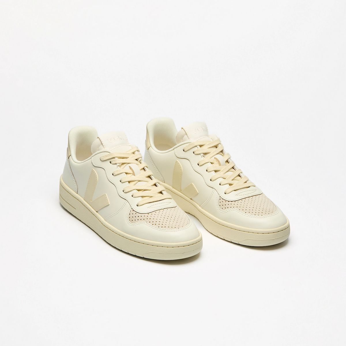 VEJA - Tenis veja de mujer v-10 leather pure calcaire VEJA Blanco VI0220AWHI