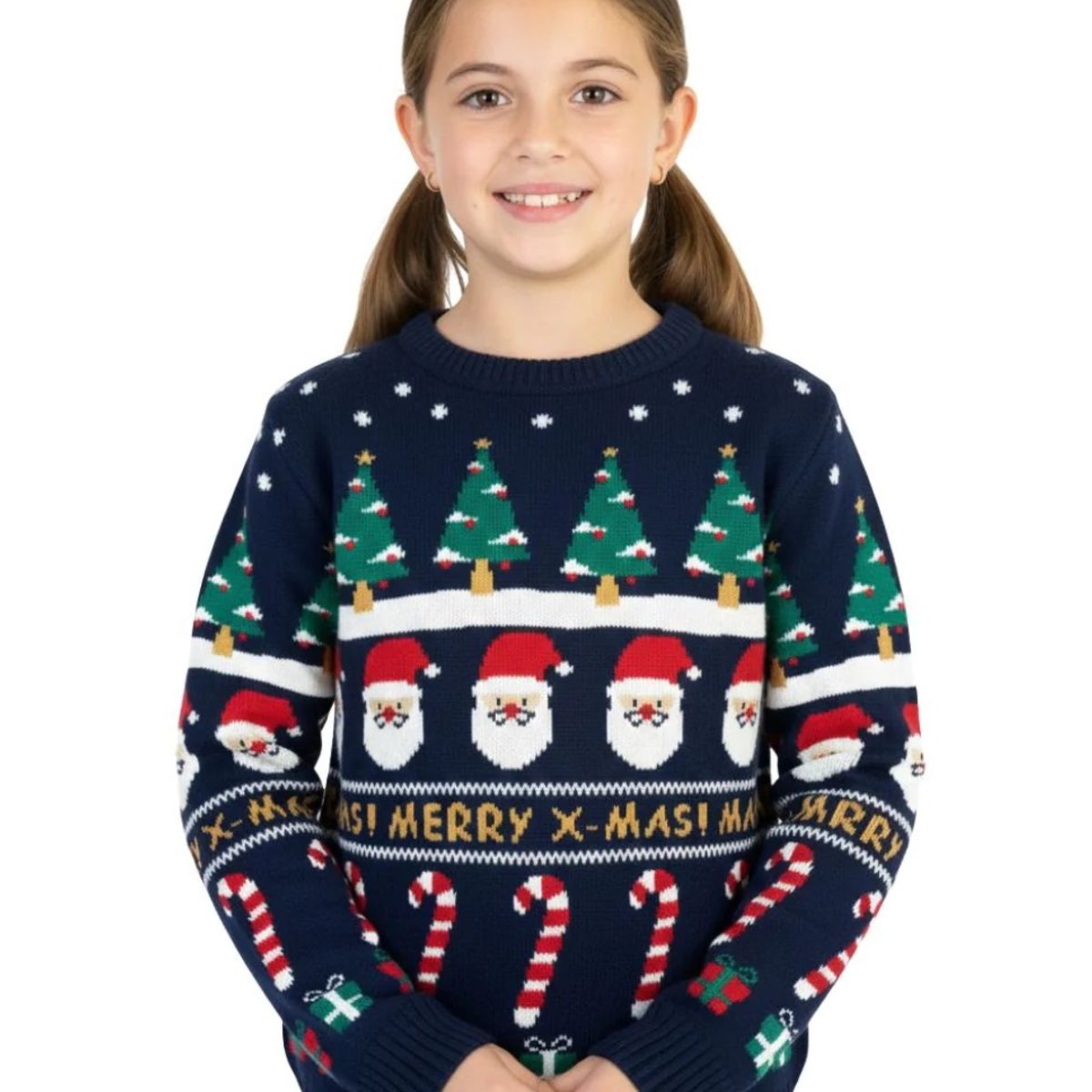 MOLGOA - Saco Cuello Redondo Unisex - Saco Navidad Santa Claus Niños