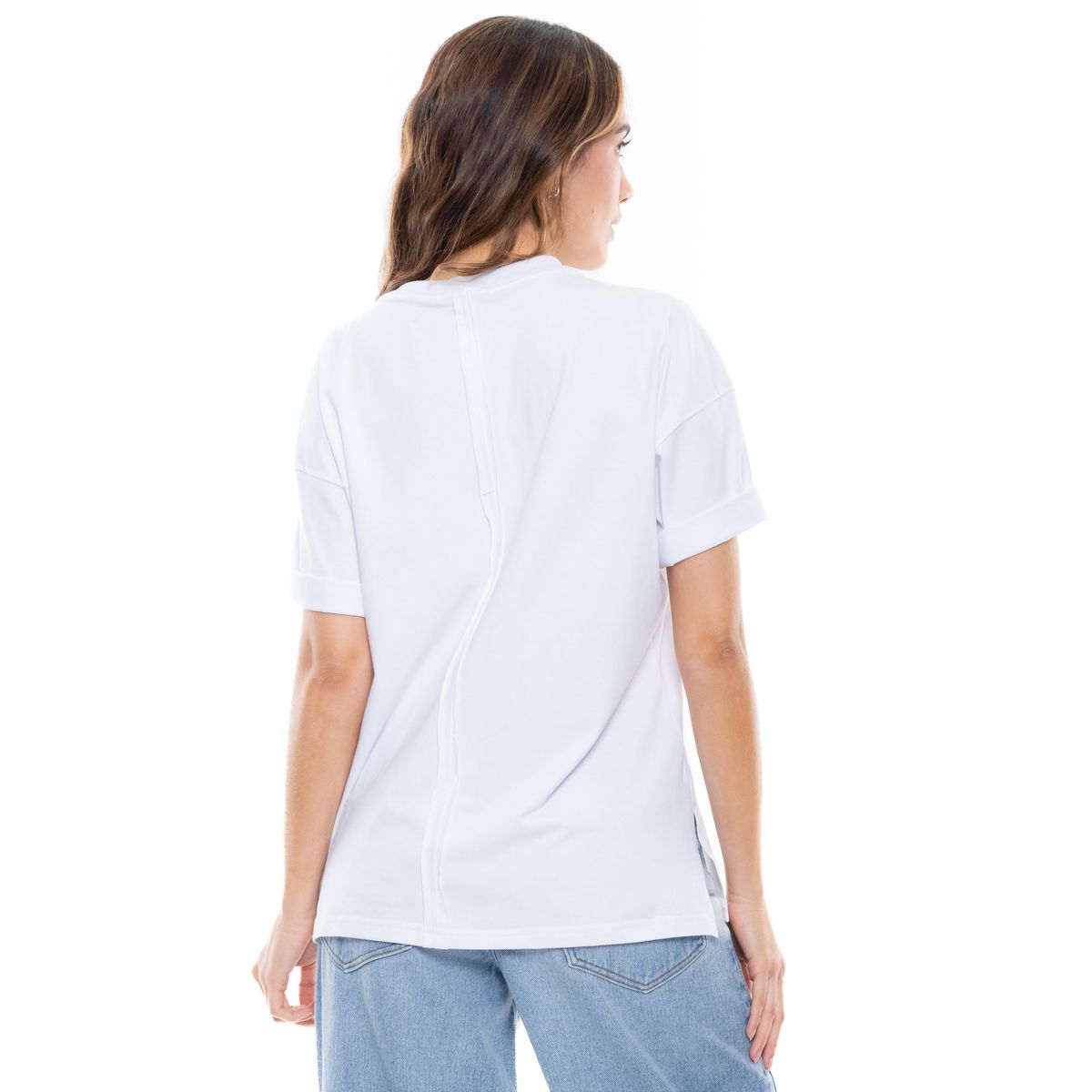 COLOR BLUE - Camiseta Manga Corta Con Cortes En La Espalda