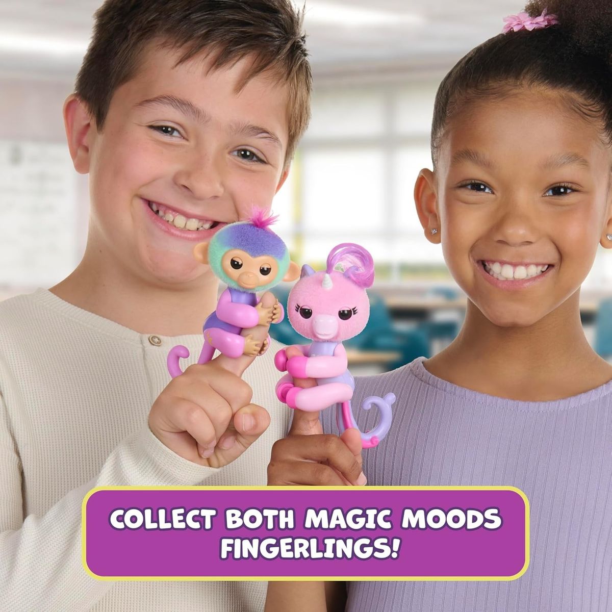GENERICO - Juguete Fingerlings Mono Bebe Interactivo Reacciona Al Tacto Norah Morado