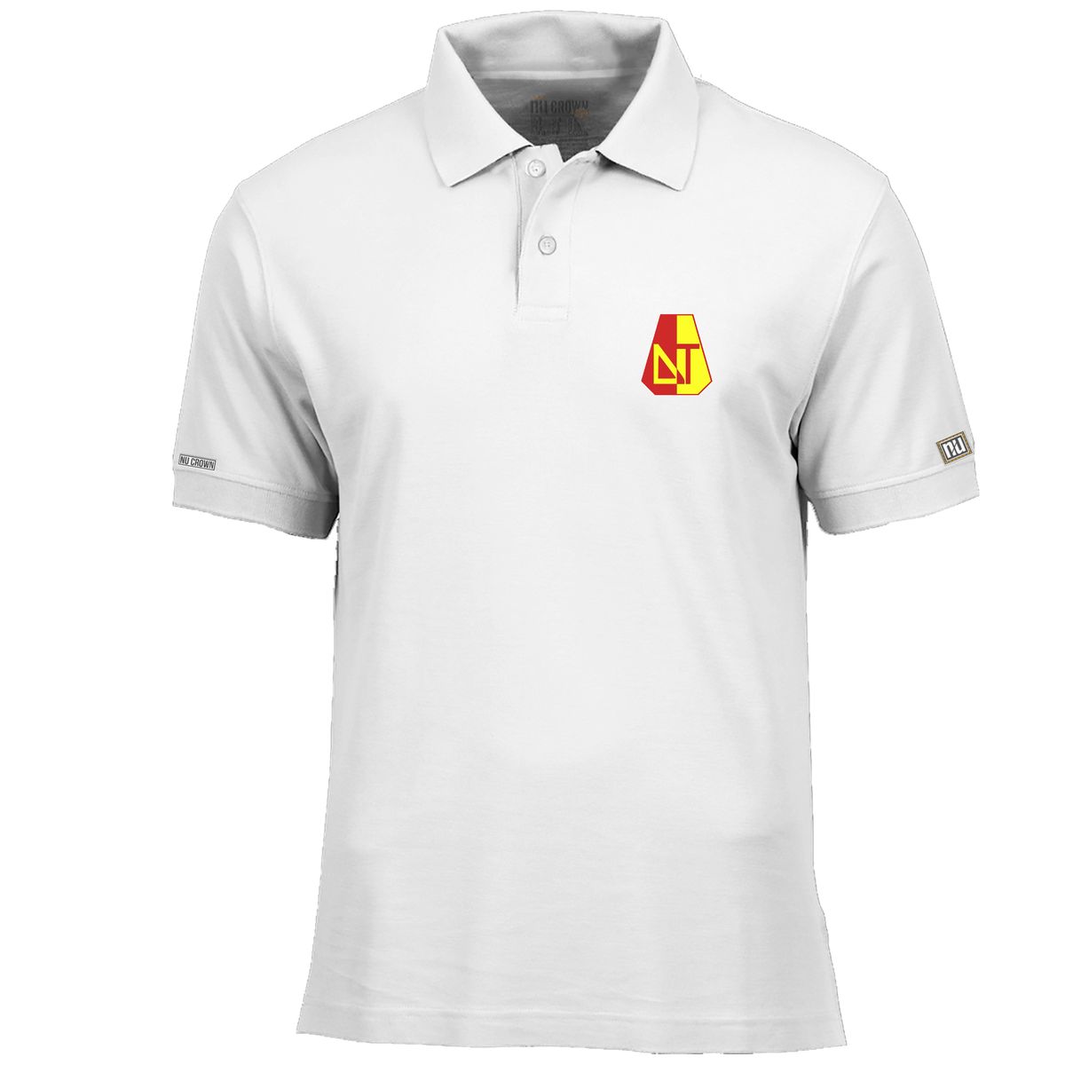 CREACIONES NU CROWN - Camiseta Tipo Polo Escudo Deportes Tolima Futbol Hombre Blanco Nu Crown