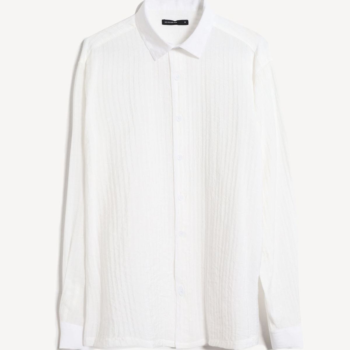 SEVEN SEVEN - Camisa  Para Hombre Manga Larga Sin Bolsillo Cuello Casual M Color Crudo Marca Seven Seven #45012196