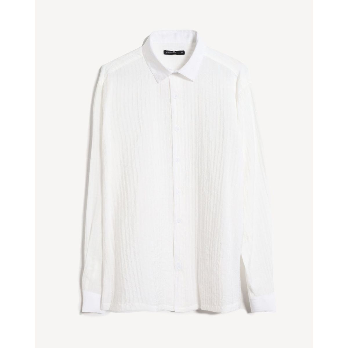 SEVEN SEVEN - Camisa  Para Hombre Manga Larga Sin Bolsillo Cuello Casual M Color Crudo Marca Seven Seven #45012196