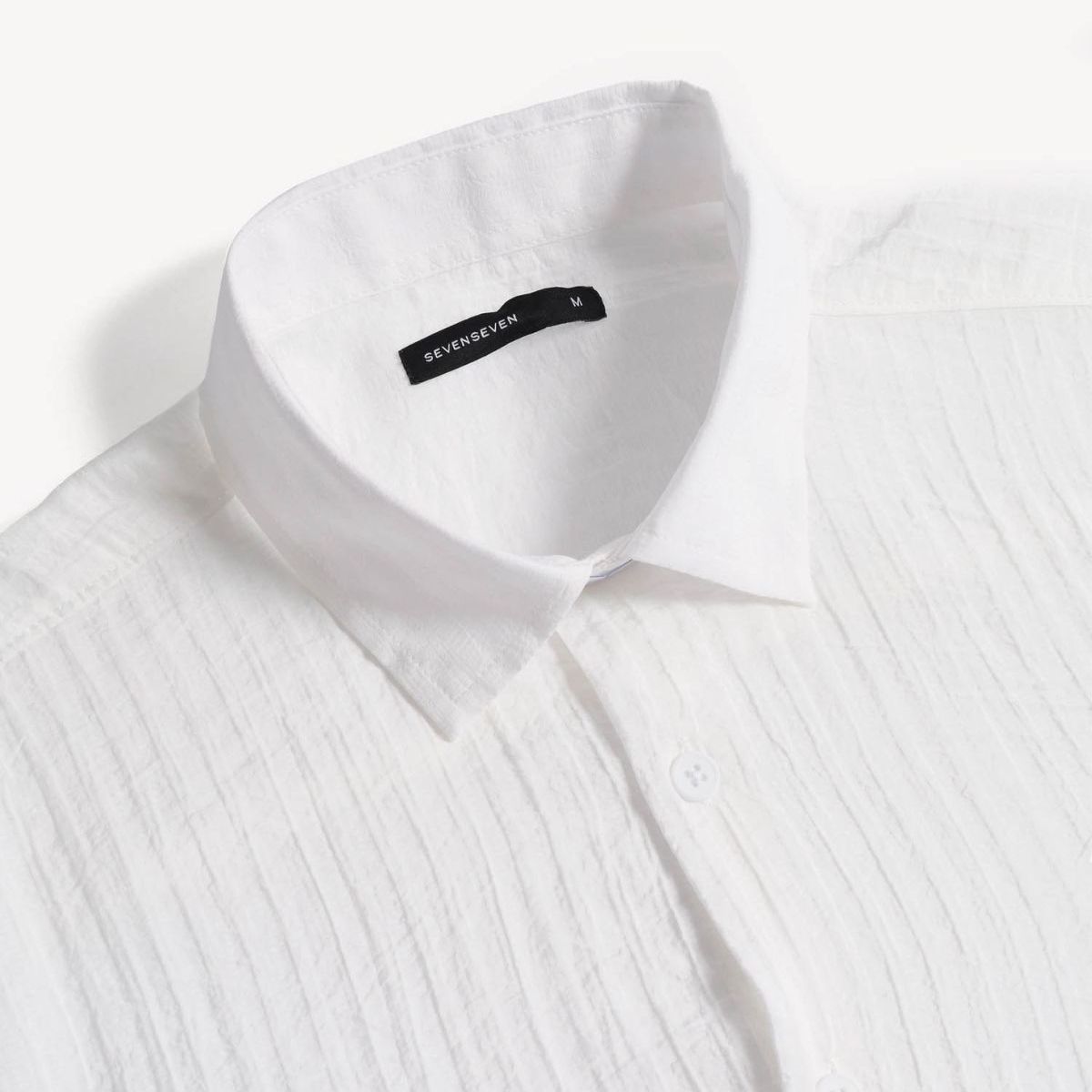 SEVEN SEVEN - Camisa  Para Hombre Manga Larga Sin Bolsillo Cuello Casual M Color Crudo Marca Seven Seven #45012196