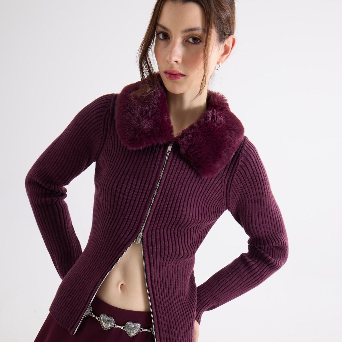 SEVEN SEVEN - Saco  Para Mujer Zipper Color Vino Marca Seven Seven #28330691