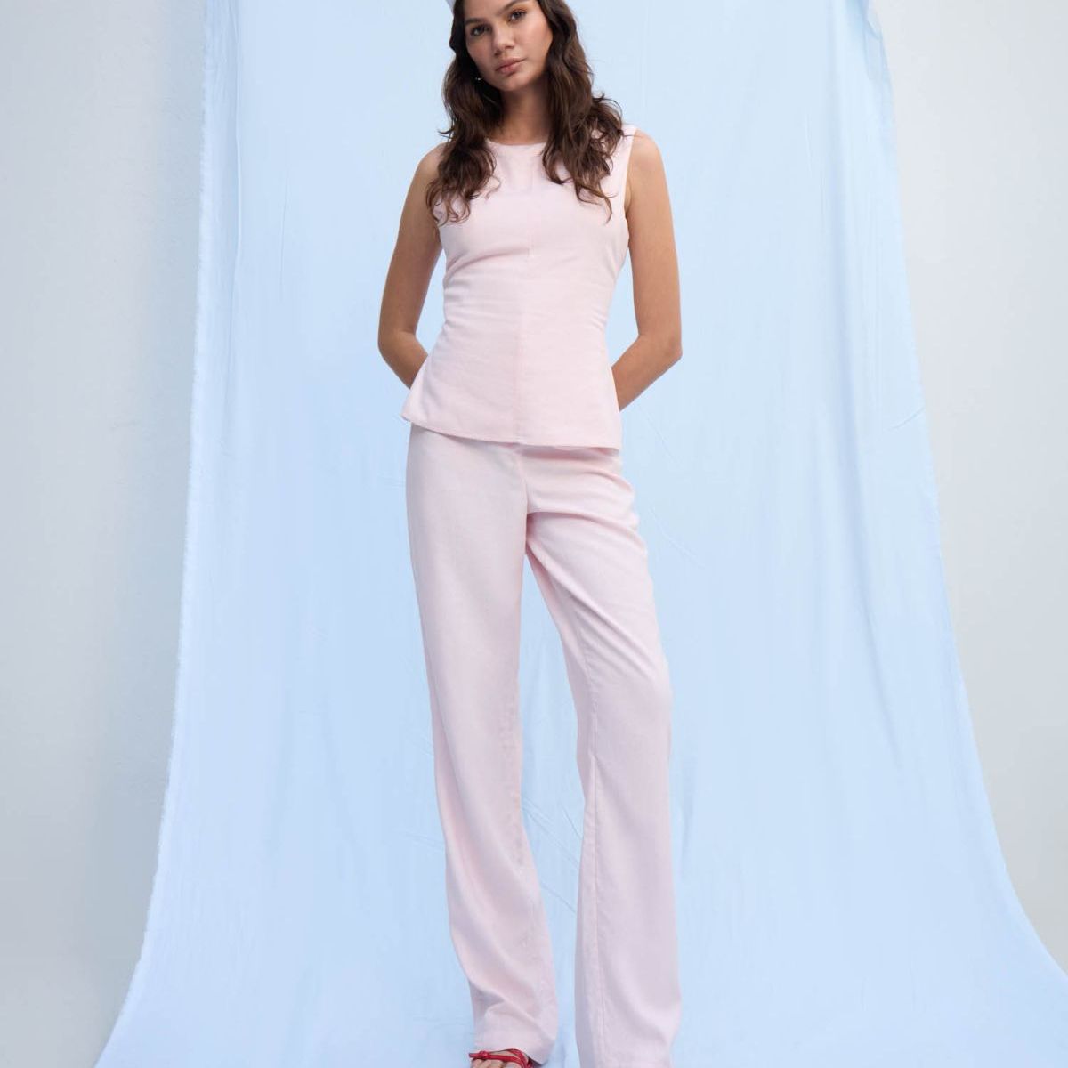 SEVEN SEVEN - Pantalón Straight Amplio  Para Mujer Rosa Seven Seven
