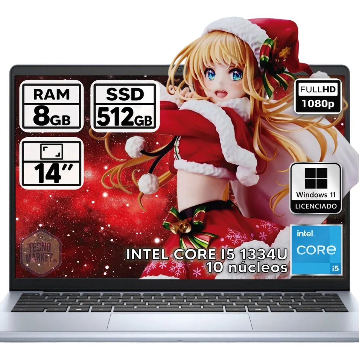 DELL - PORTATIL DELL INSPIRON INTEL CORE I5-1334U 8GB RAM 512GB SSD 14 FHD WINDOWS 11 PRO 100% LICENCIADO