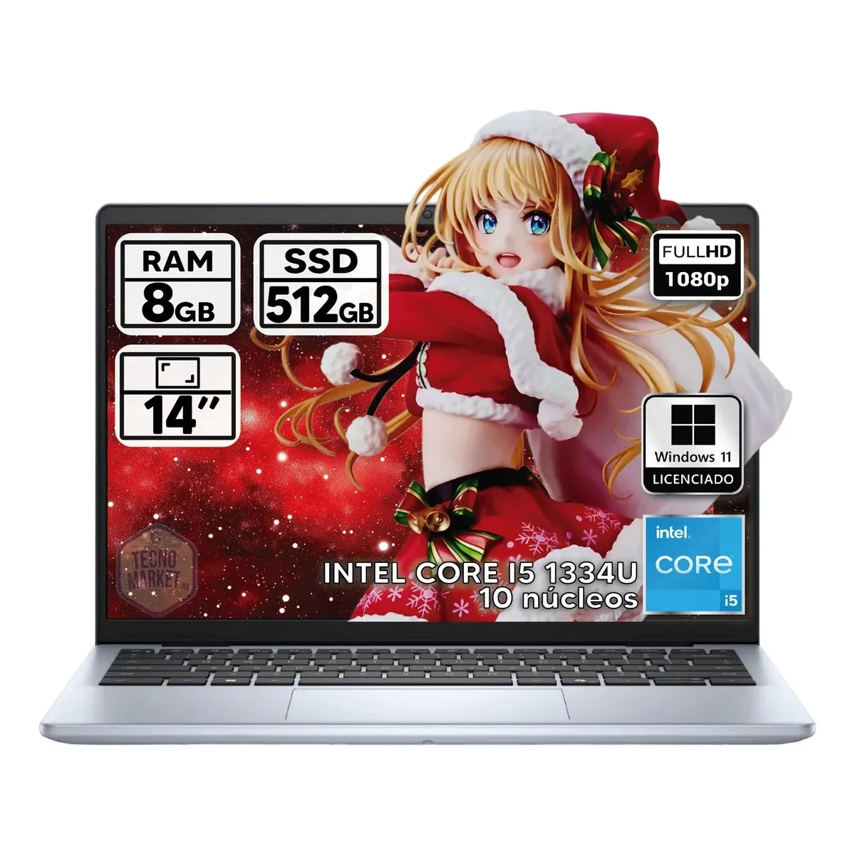 DELL - PORTATIL DELL INSPIRON INTEL CORE I5-1334U 8GB RAM 512GB SSD 14 FHD WINDOWS 11 PRO 100% LICENCIADO