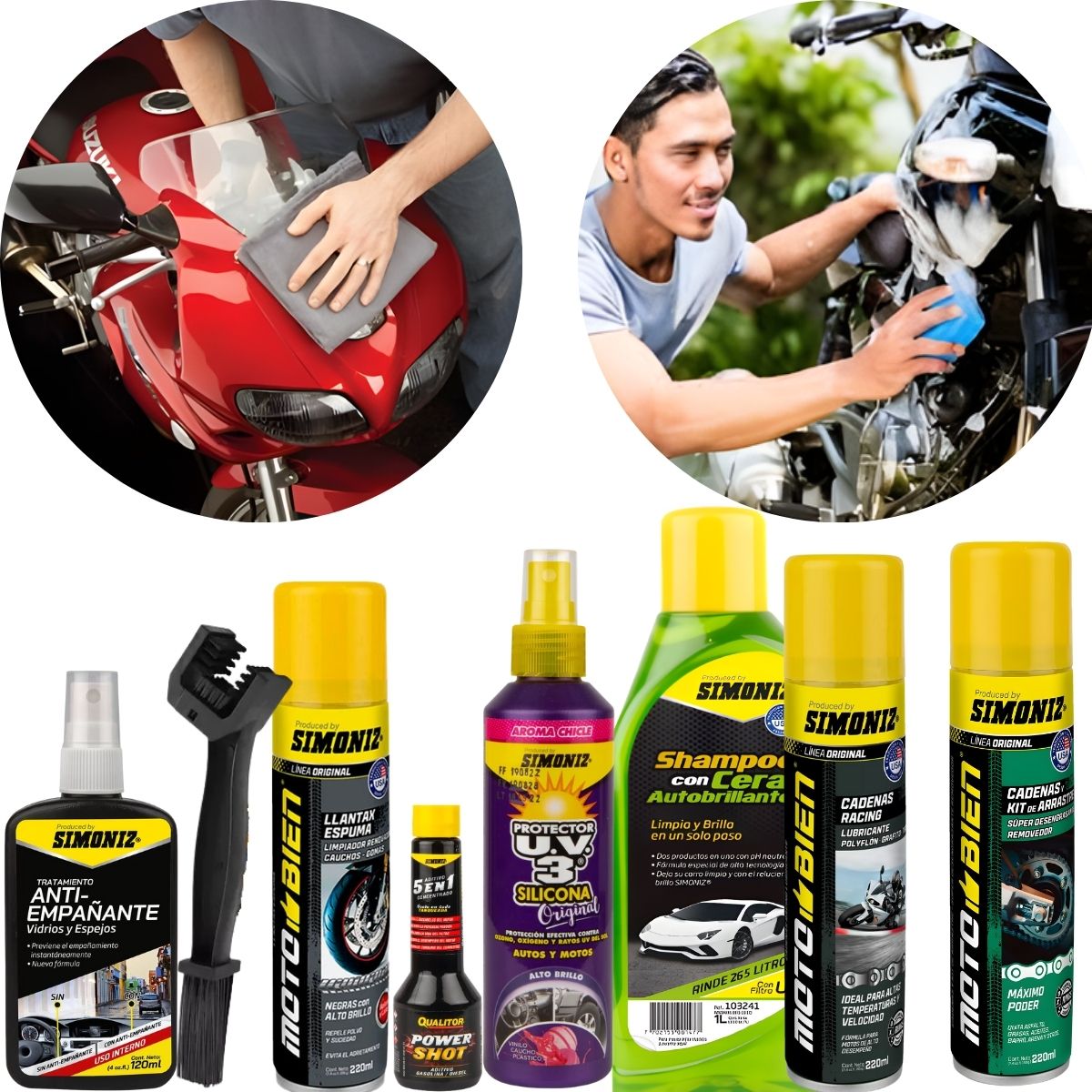 SIMONIZ - Kit simoniz renovador moto deportiva naked mantenimiento