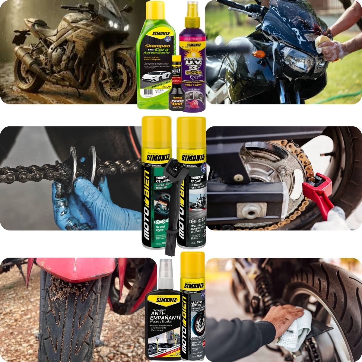 SIMONIZ - Kit simoniz renovador moto deportiva naked mantenimiento
