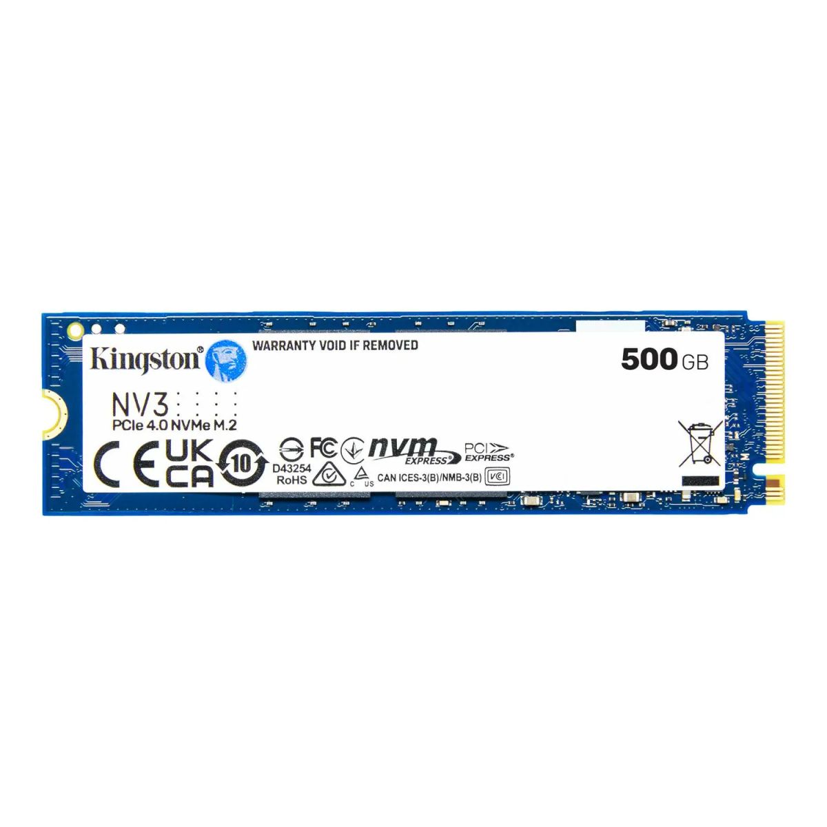 KINGSTON - SSD NVMe Kingston NV3 500GB M2 5000x3000 para Rendimiento Máximo y Sistema Estable