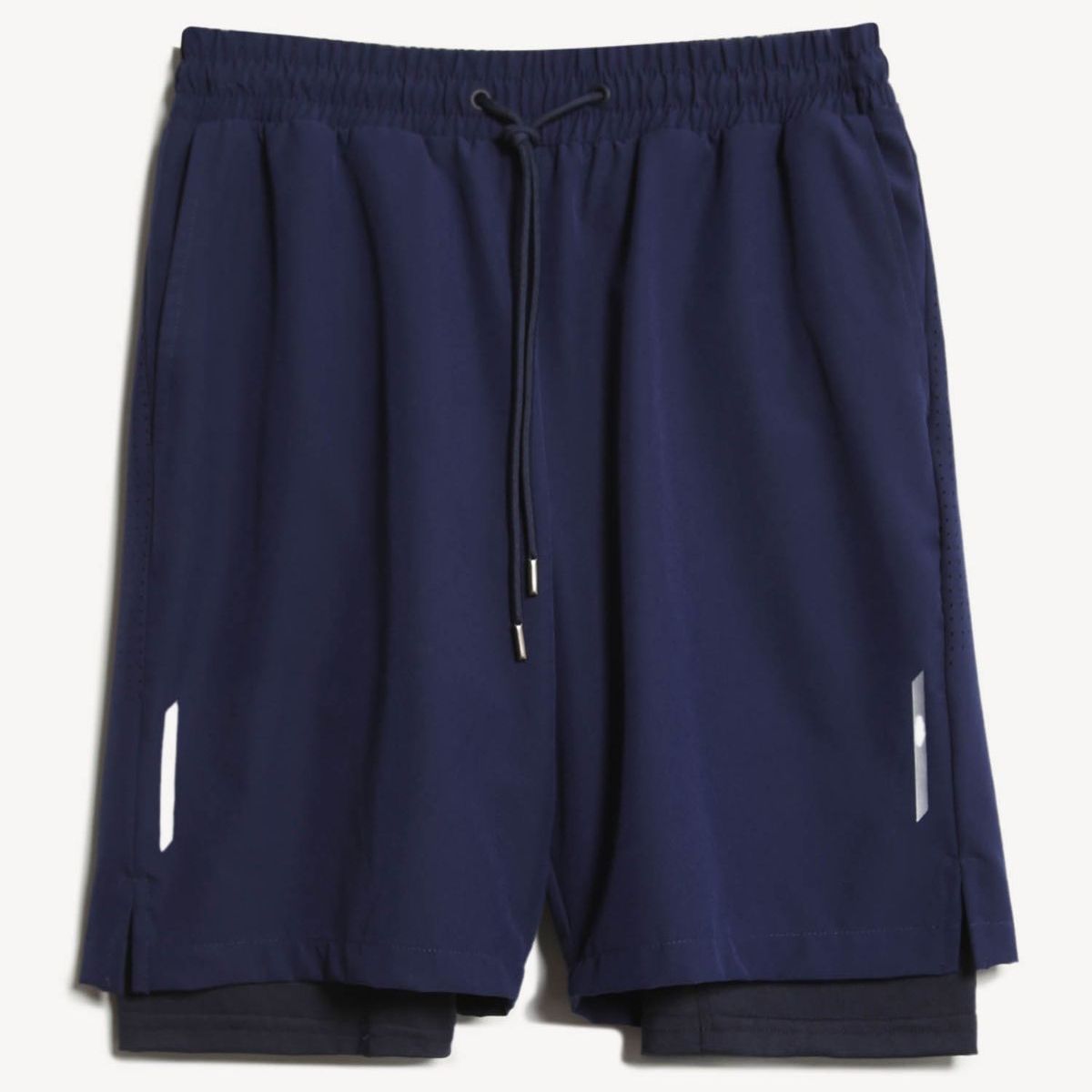 SEVEN SEVEN - Bermuda Deportiva Con Boxer Interno  Para Hombre Azul Seven Seven