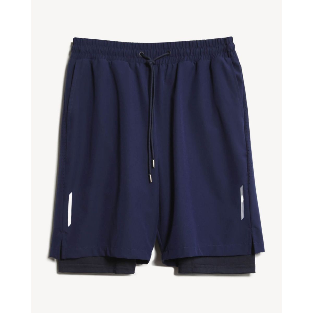 SEVEN SEVEN - Bermuda Deportiva Con Boxer Interno  Para Hombre Azul Seven Seven