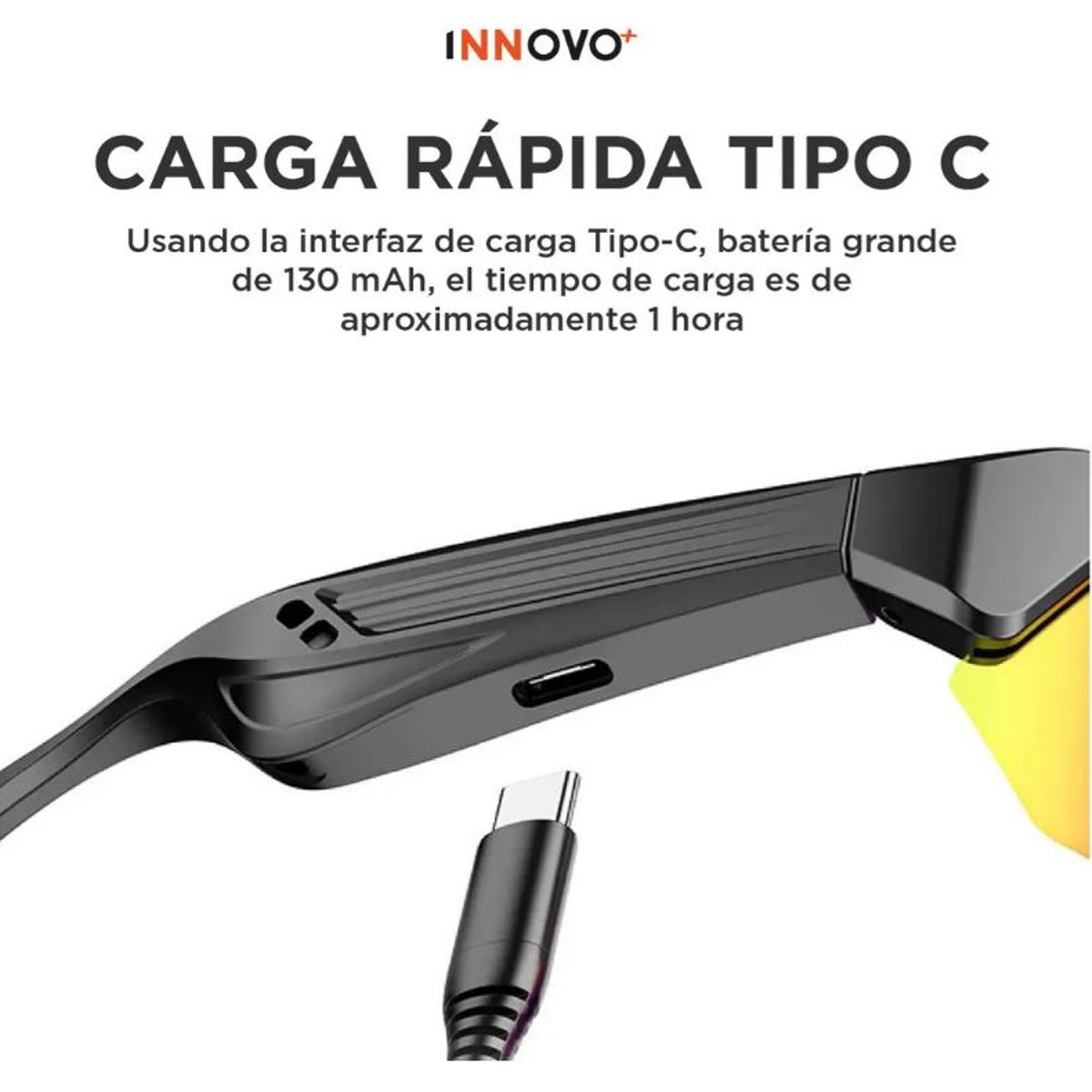 INNOVA - Gafas De Ciclismo Inteligentes Bluetooth 5.3 Música Llamadas Hd Antirreflejo Uv400