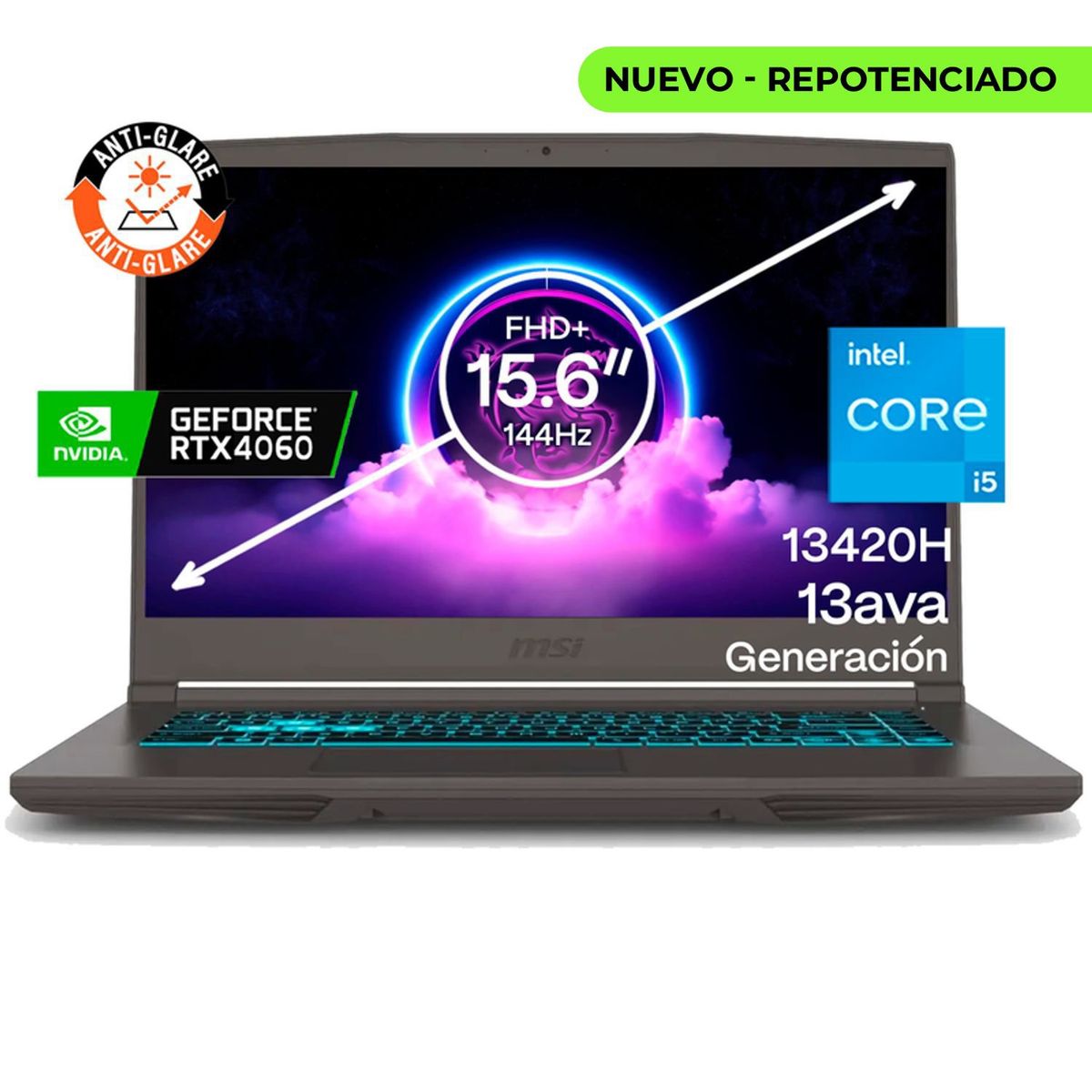MSI - Portátil Gamer MSI THIN Intel Core i5 13420H RAM 24GB SSD 4TB RTX 4060 8GB