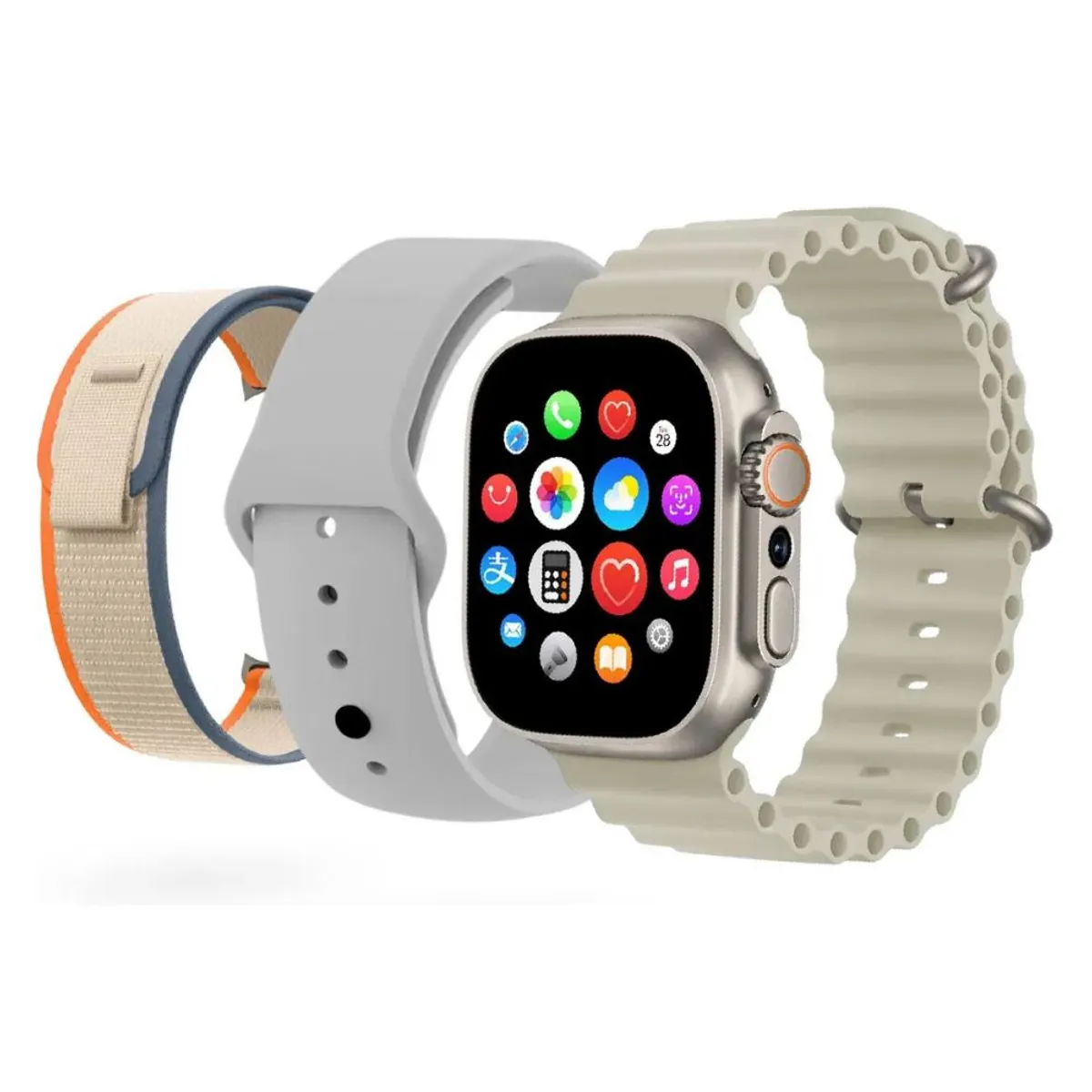 INNOVA - Smartwatch Mobulaa Tel 1 Sim 3 Correas 49mm Gris 5.3 Tik Tok Redes Sociales