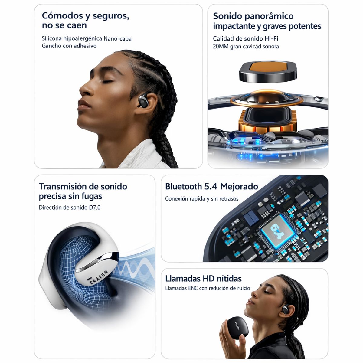 GENERICO - Audífonos inalámbricos erazer x9 Bluetooth 5.4 Open ear