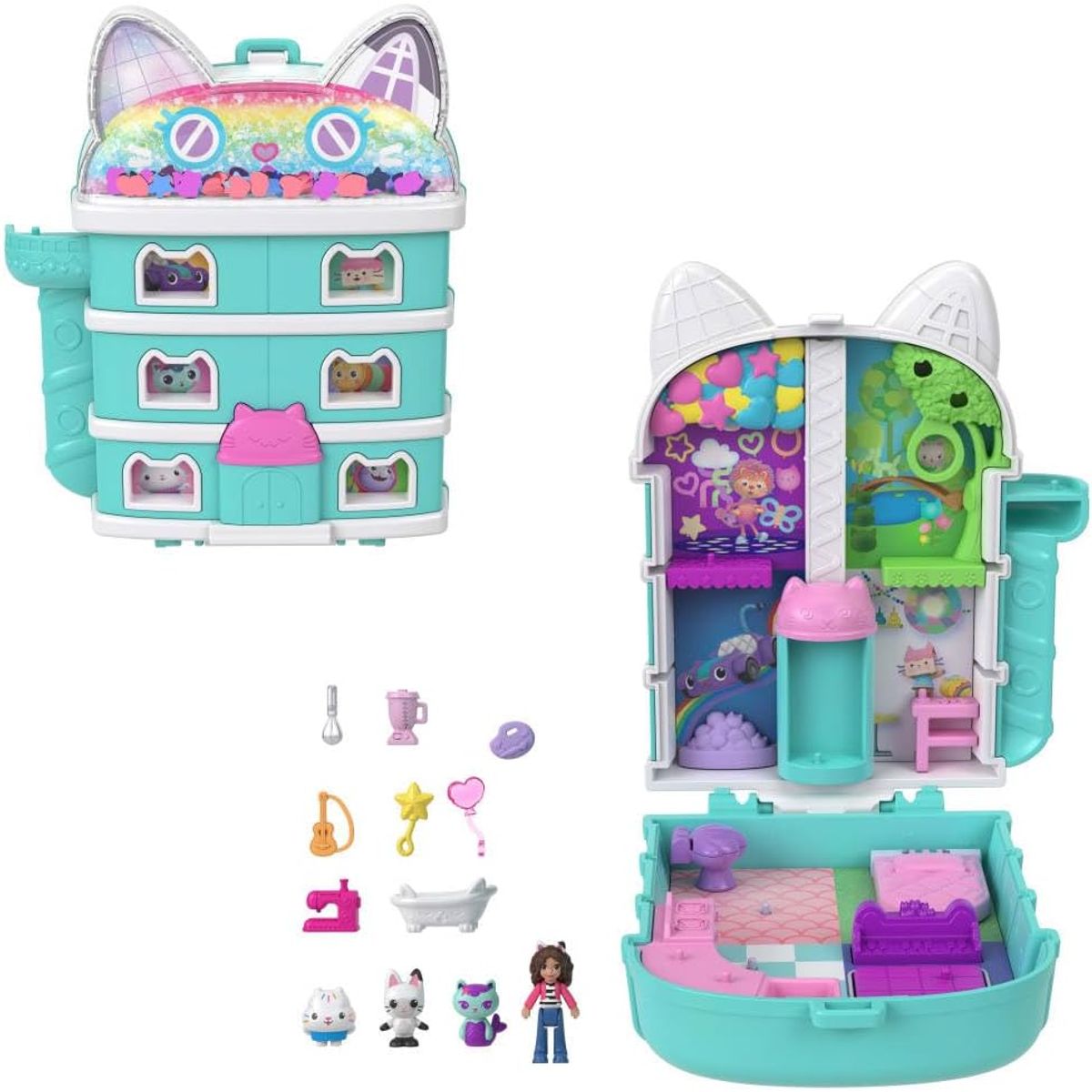 GENERICO - Play Set Polly Pocket X Gabbys Dollhouse Compacto