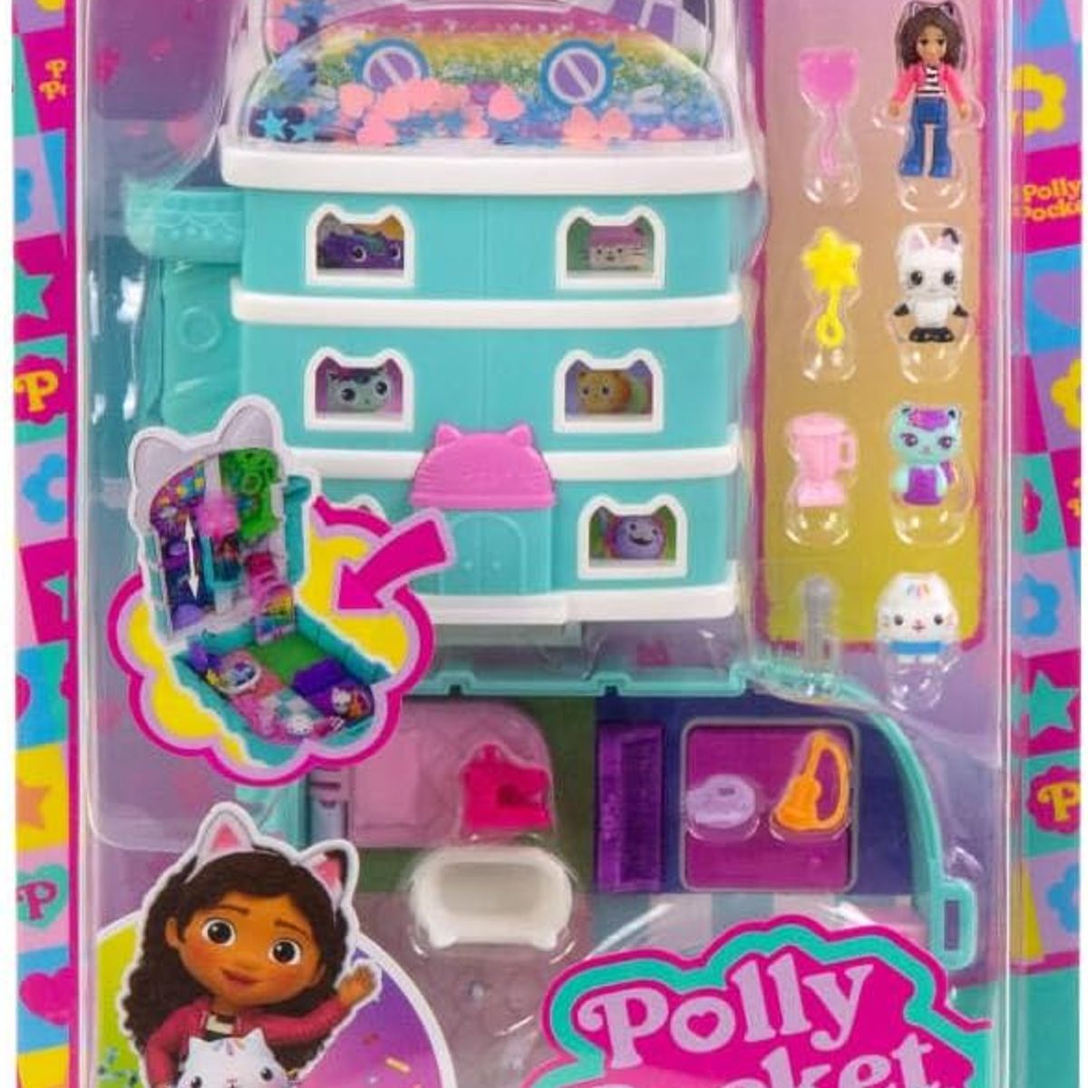 GENERICO - Play Set Polly Pocket X Gabbys Dollhouse Compacto