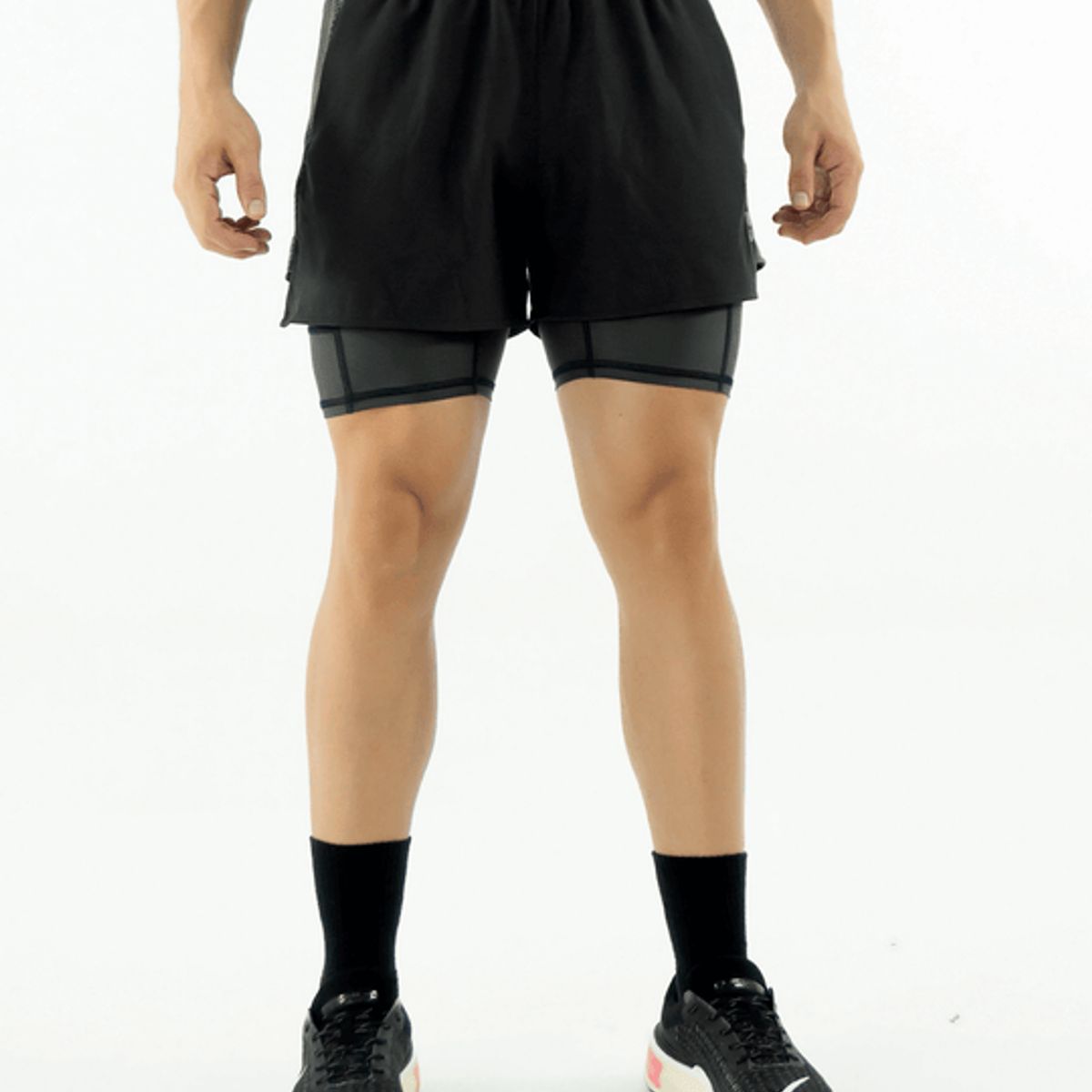 NO RULES - PANTALONETA RUNNING GRIS OSCURO