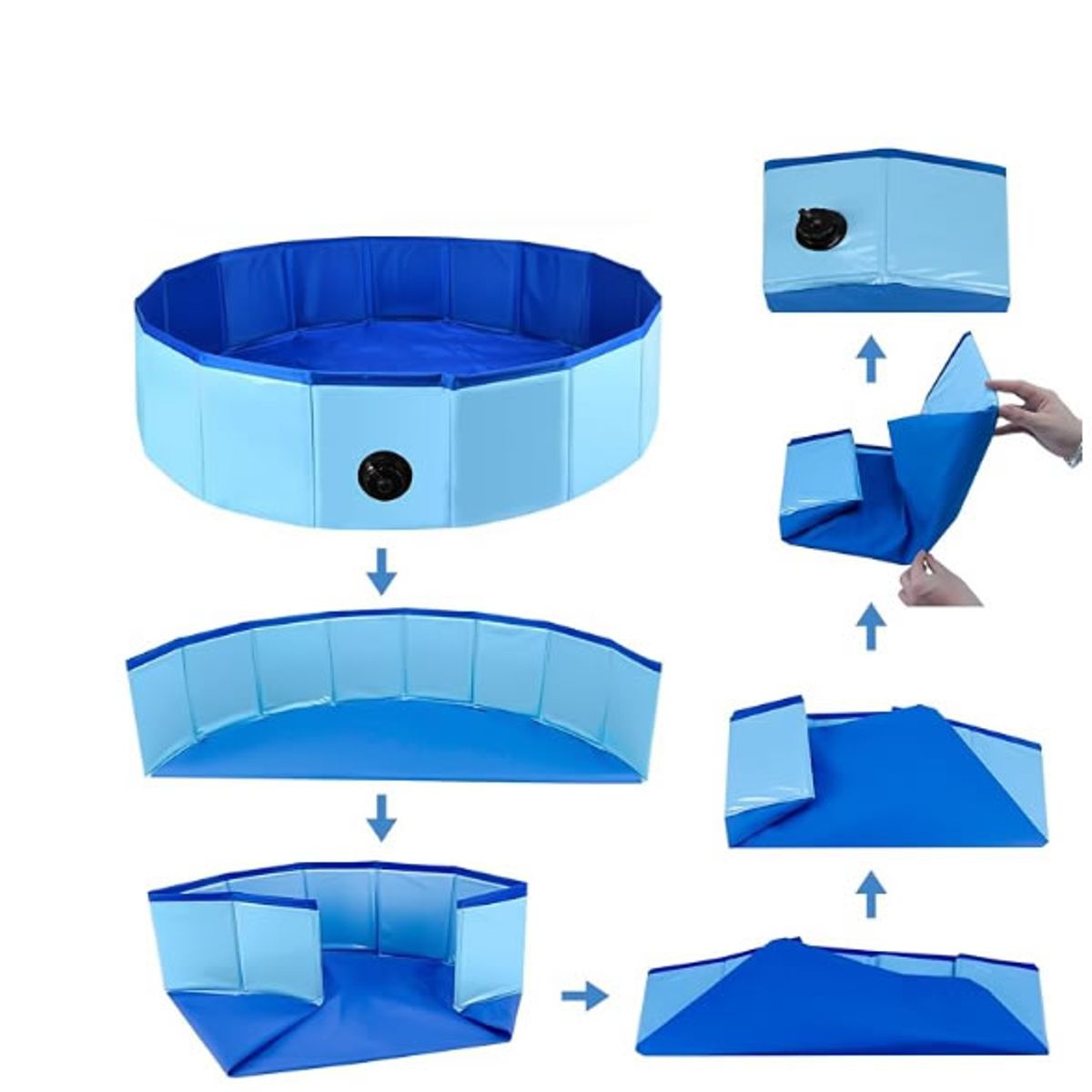 GENERICO - Piscina para perros plegable para mascotas pequeña portátil de PVC