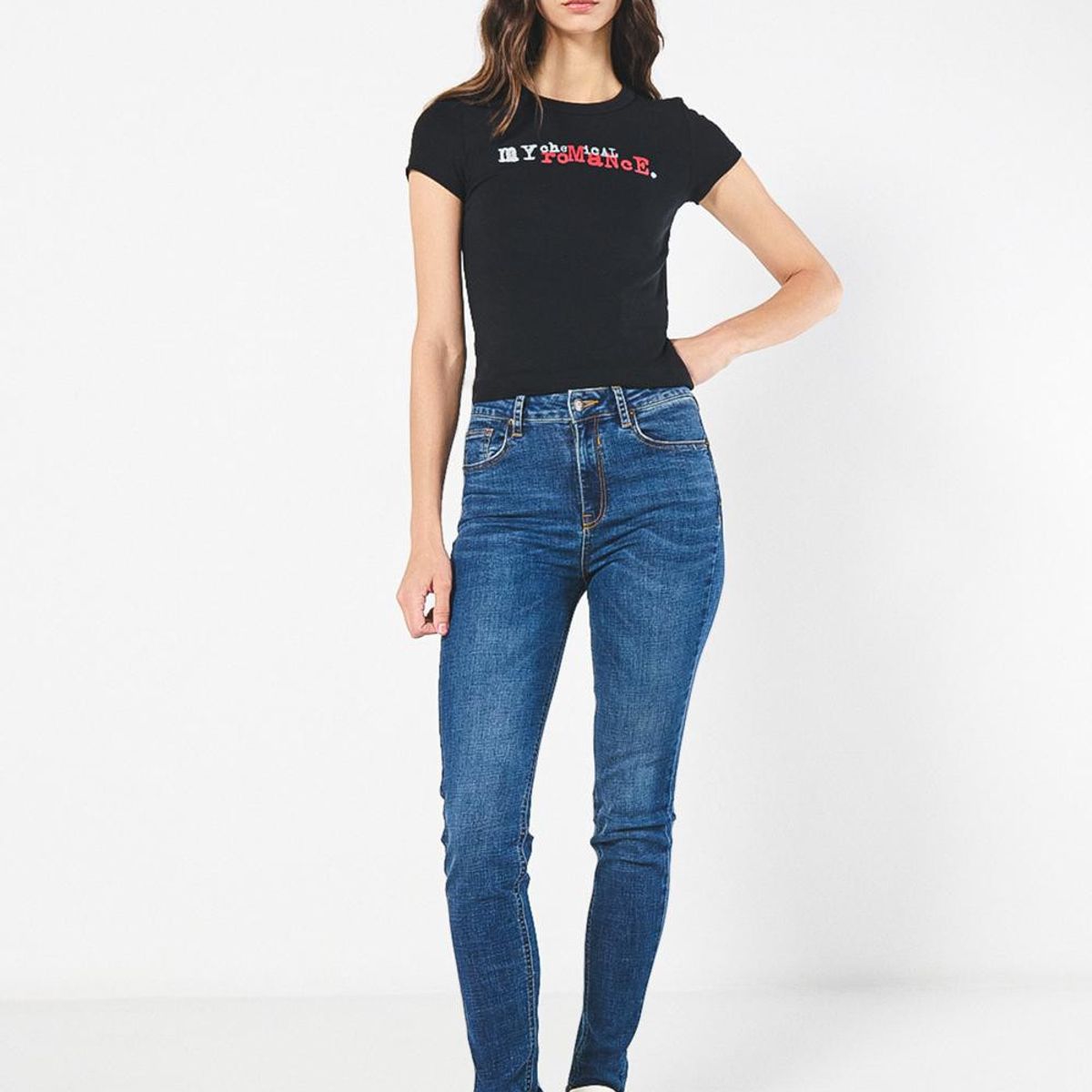 KOAJ - KOAJ Camiseta negra manga corta de My Chemical Romance Mujer